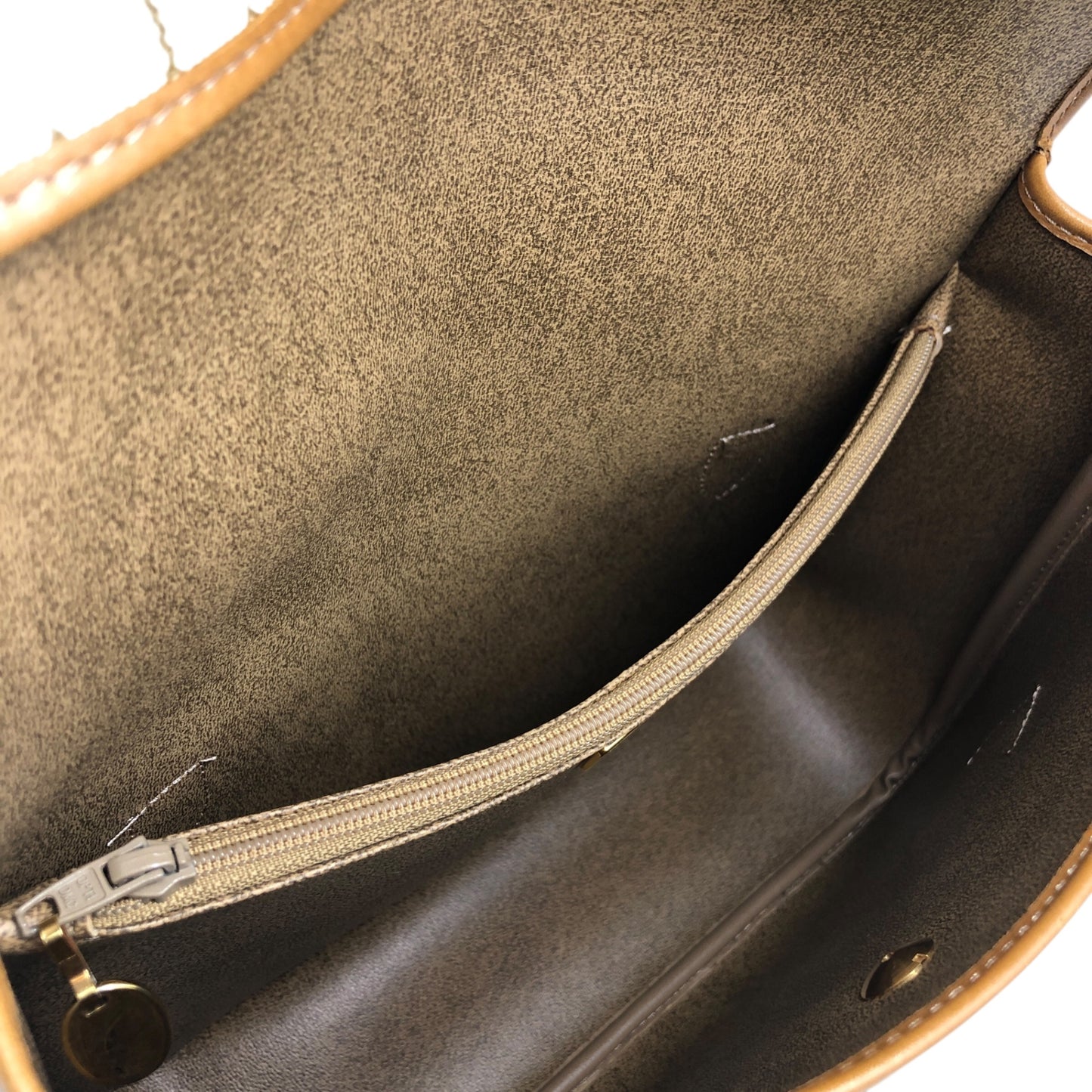 Christian Dior Honeycomb Pattern Handbag Beige Vintage 64sff4