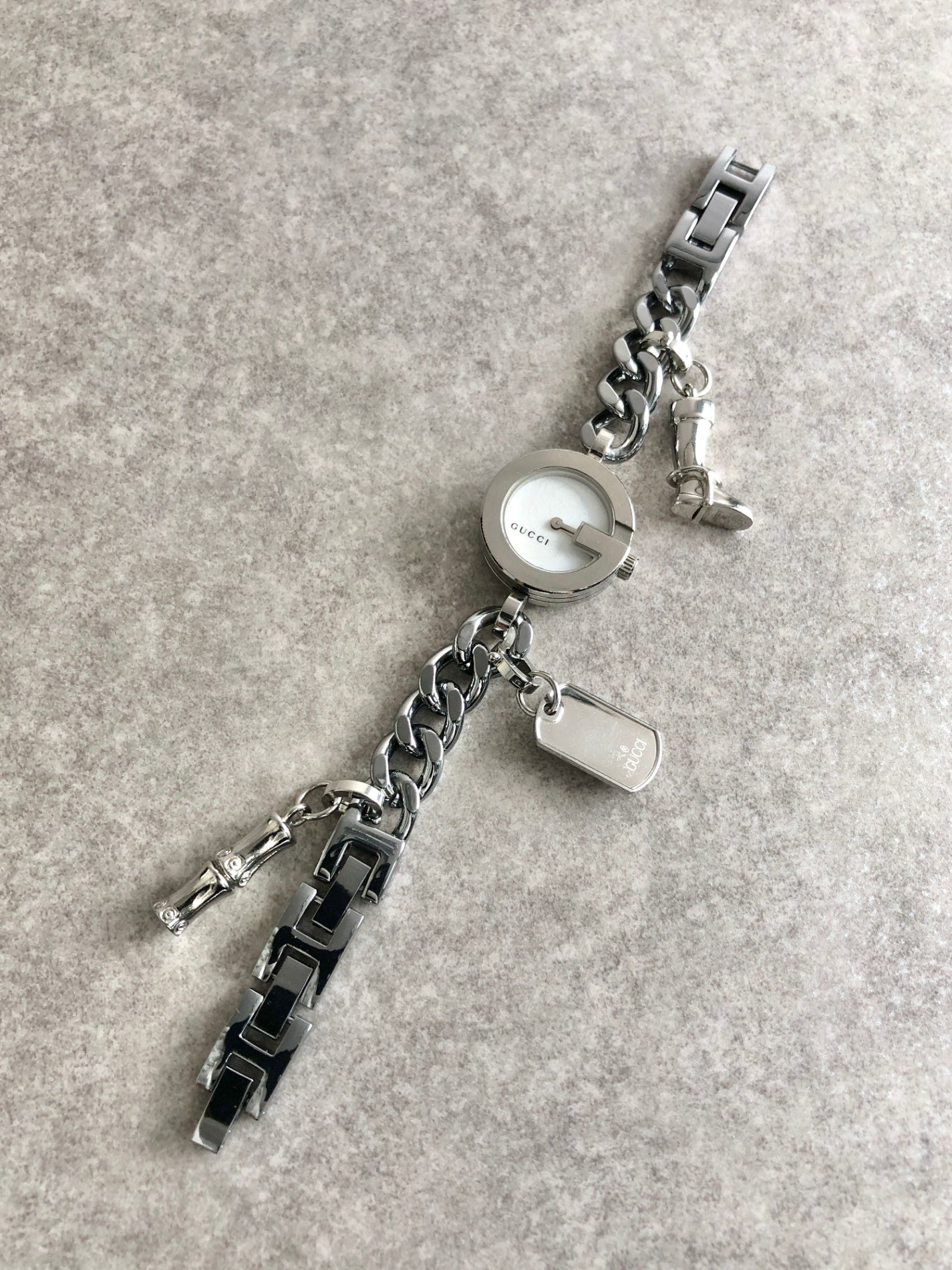 GUCCI Bracelet Watch Silver YA107 Vintage cku7id