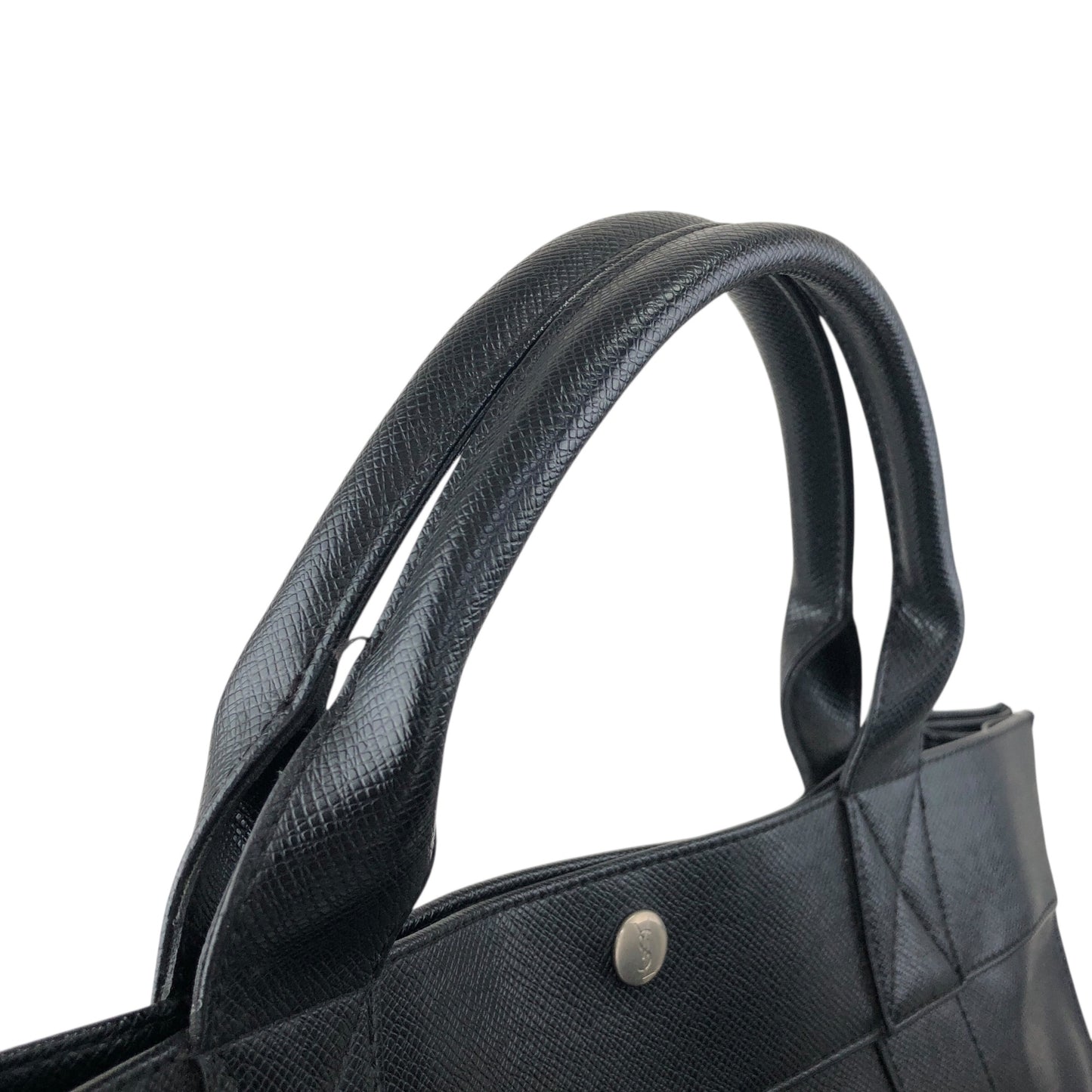 Yves Saint Laurent Logo Handbag Black Vintage 7pcndx