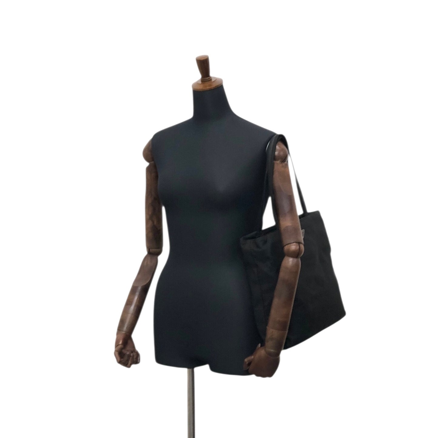 PRADA Tessuto Triangle Logo Totebag Black Vintage 885ief
