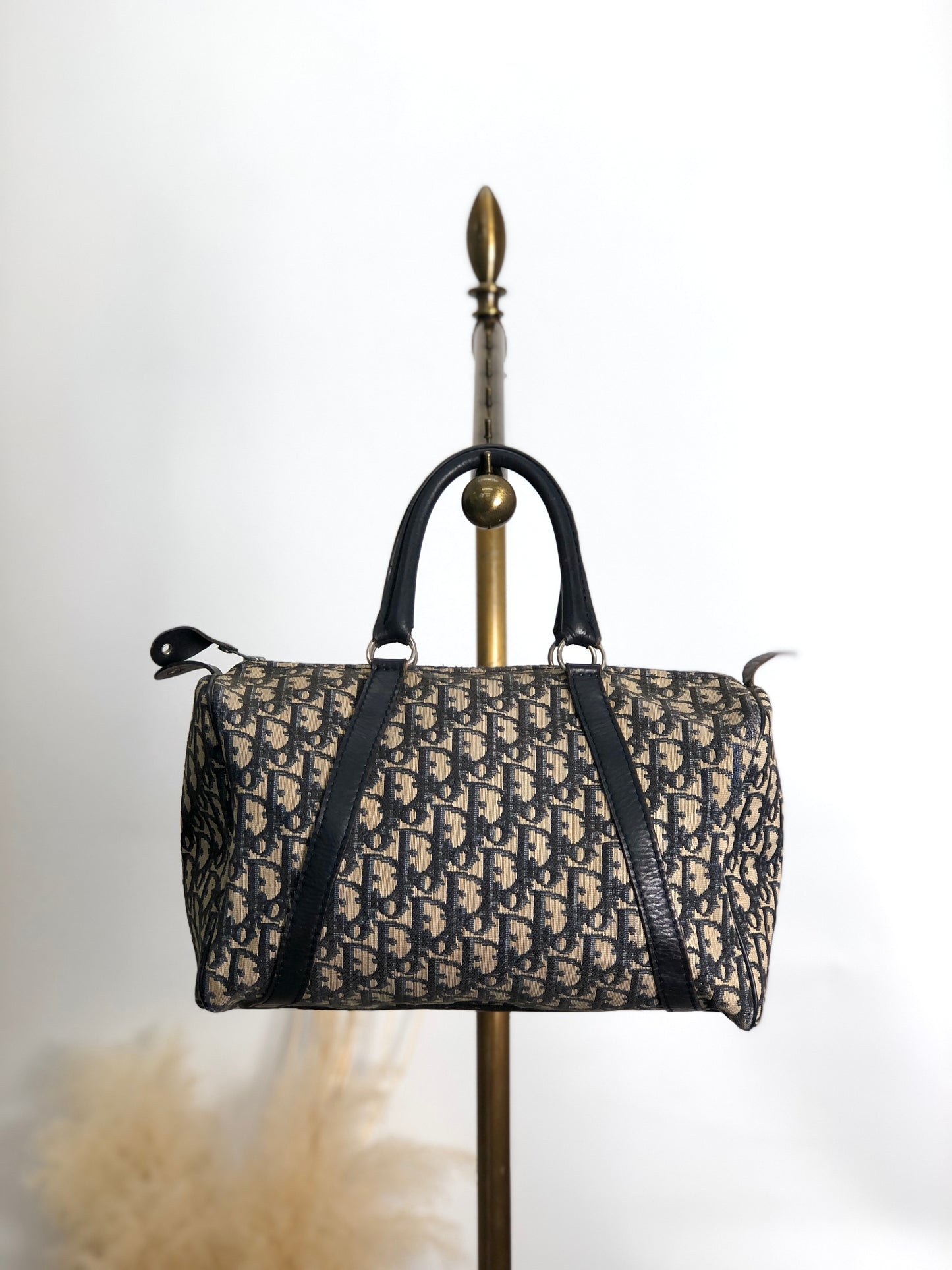 Christian Dior Trotter Handbag Boston bag Navy Vintage zhimdv