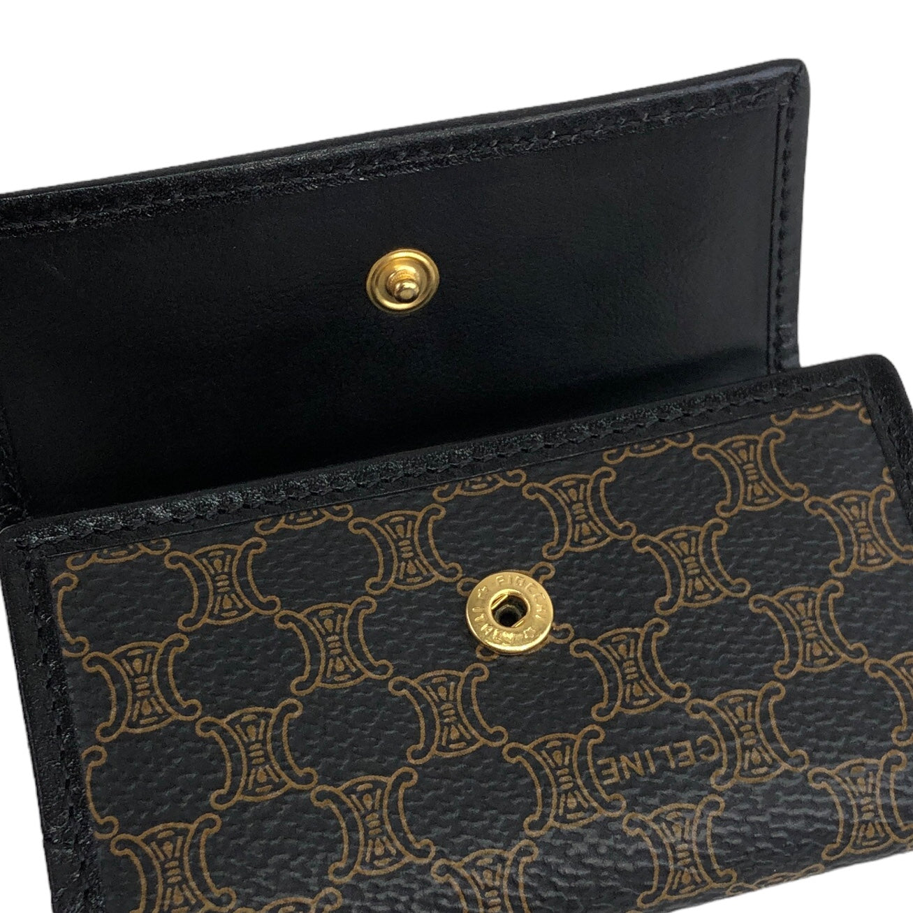 CELINE Macadam Blason 6 Key Holder Black Vintage ebnvpu