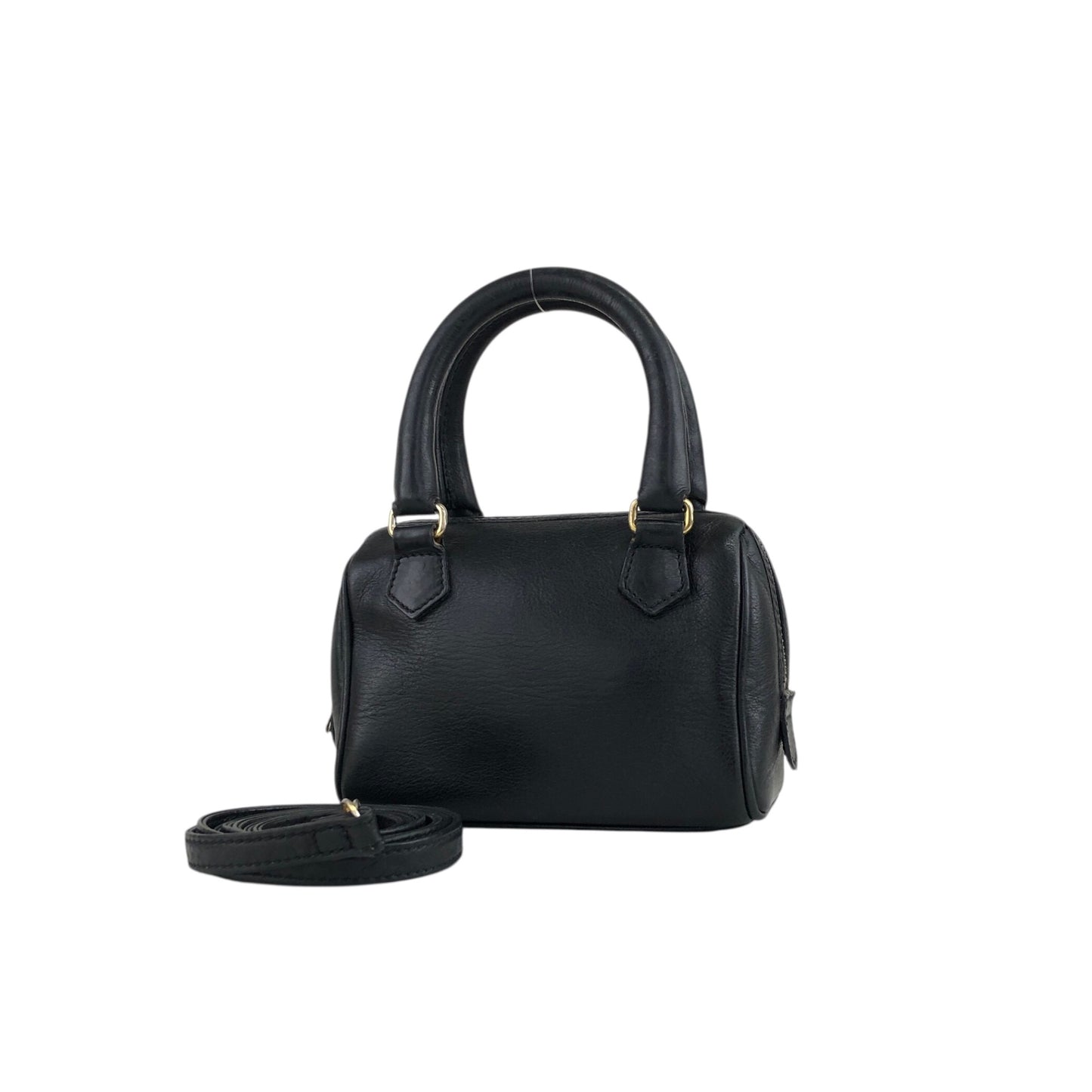 CELINE Two-way Handbag Shoulder bag Black Vintage 2j4avv