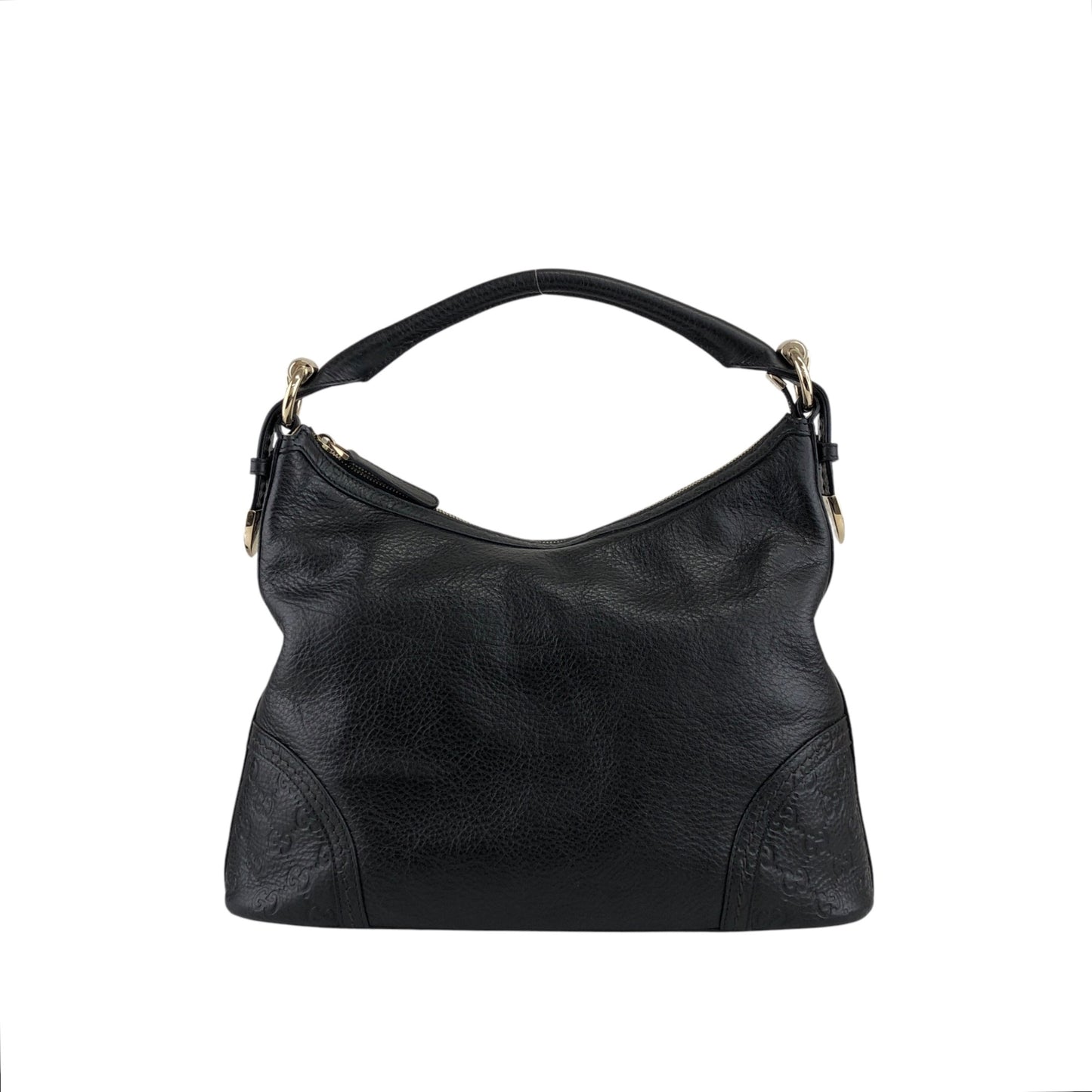 GUCCI Logo Shoulder bag Hobobag Black Vintage 7u7kf6