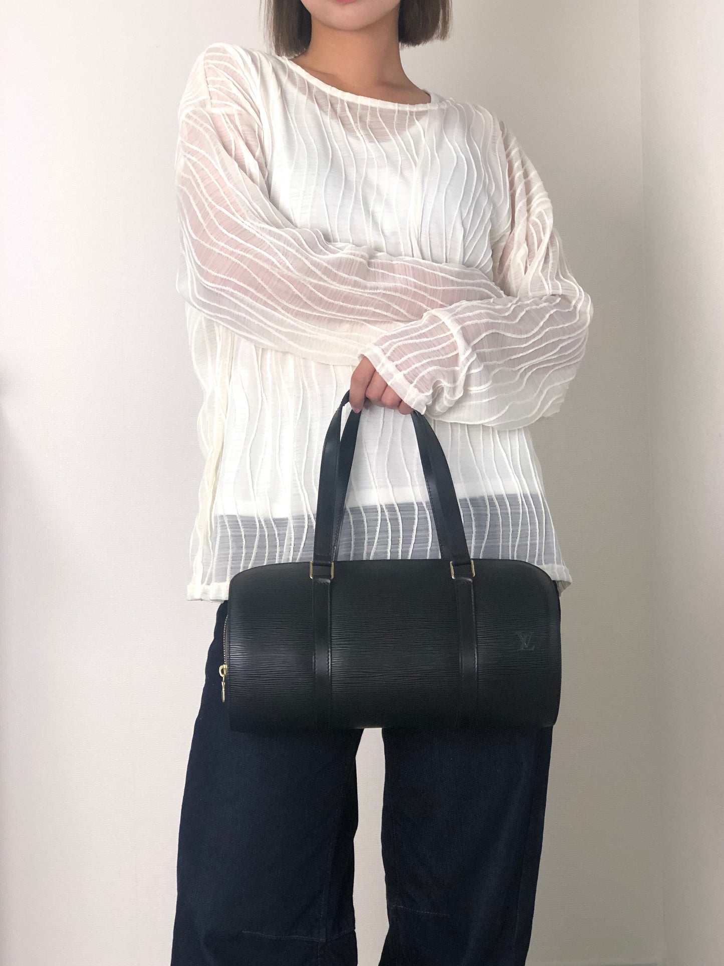 LOUIS VUITTON Epi Handbag Black Vintage 6snpey