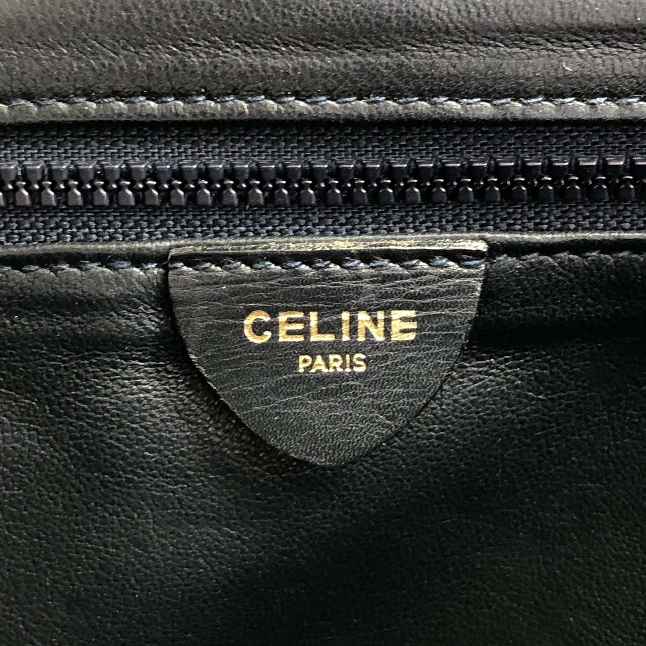 CELINE Horse Carriage Shoulder bag Navy Vintage ahfkd8