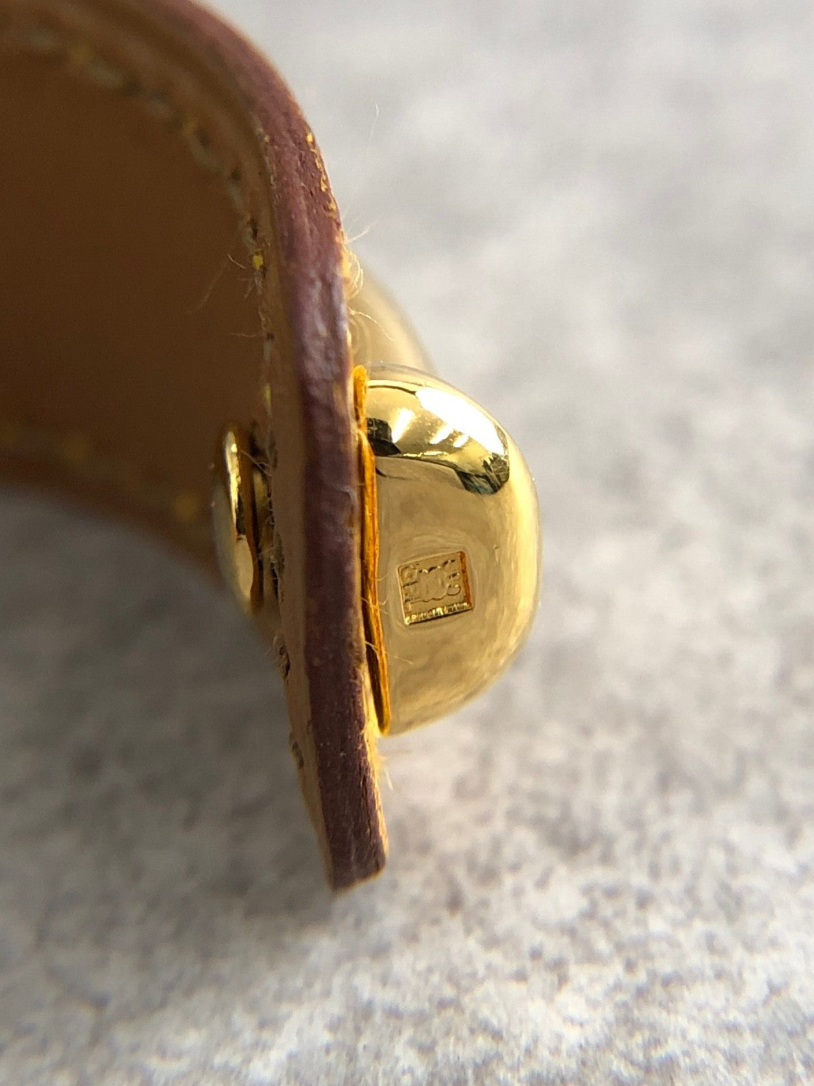 HERMES Bangle Brown×Gold Vintage zs3m5h