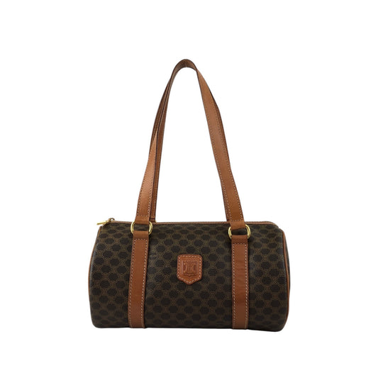 CELINE Macadam Blason Handbag Brown Vintage s5ej7j
