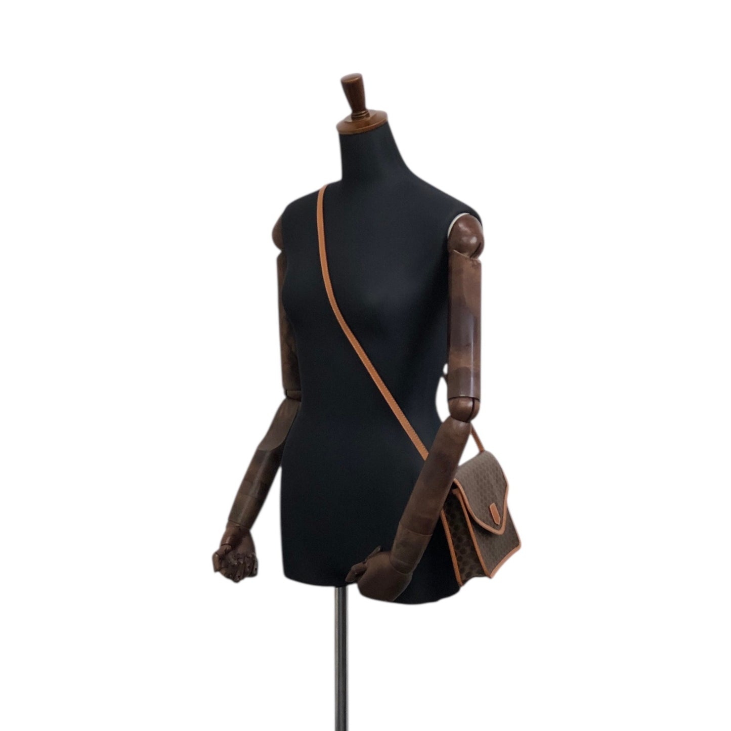 CELINE Macadam Blason Shoulder bag Brown Vintage tfmjuy