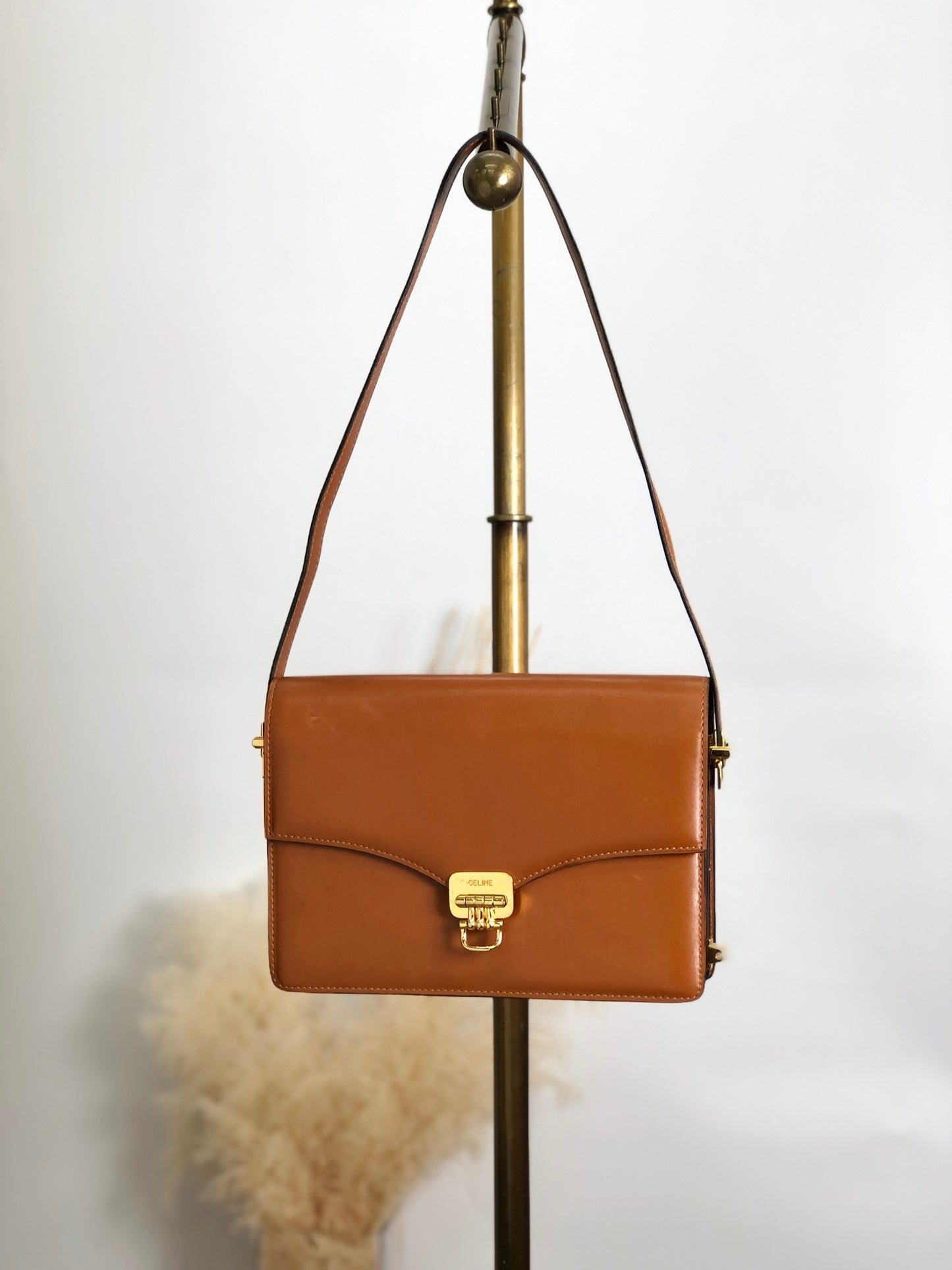 CELINE Horse Bit 肩背包 棕色 復古 zjkkfe