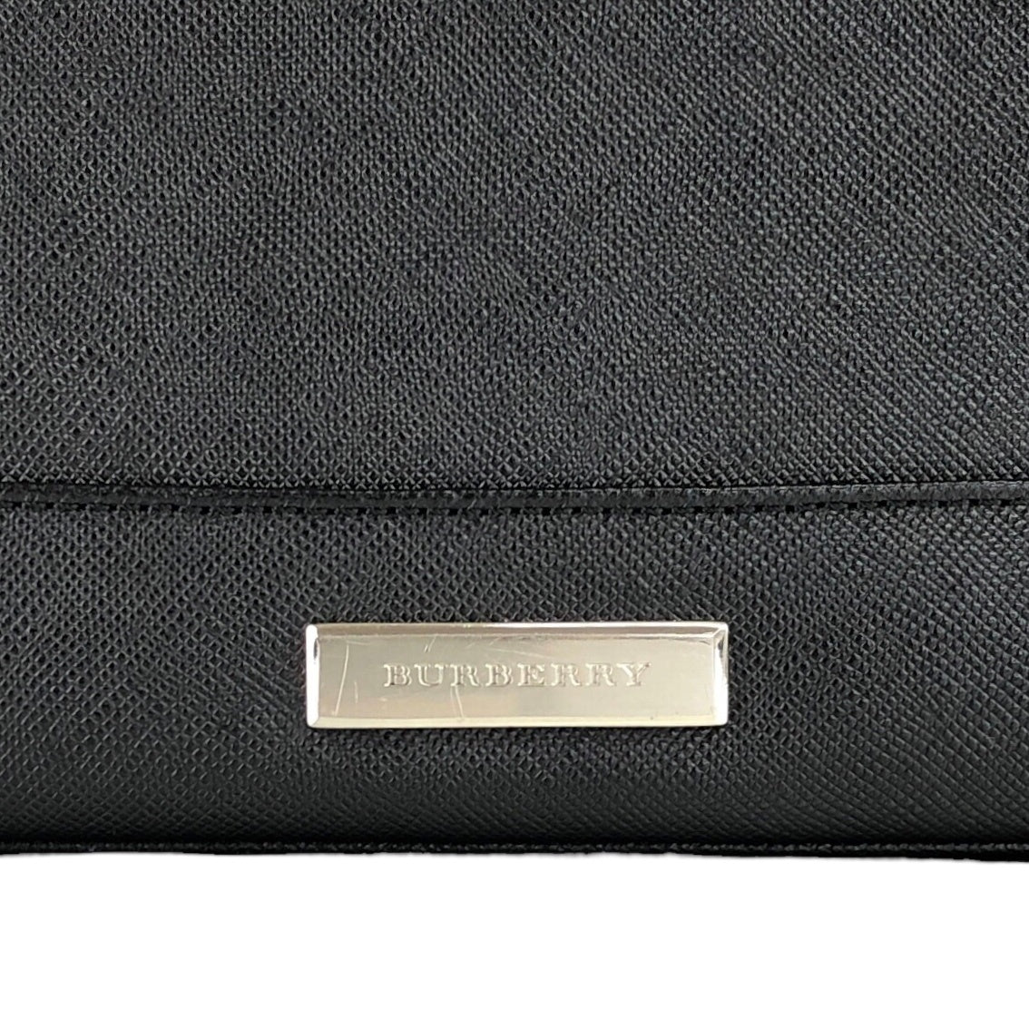 BURBERRY Logo Shoulder bag Black Vintage ph73yp