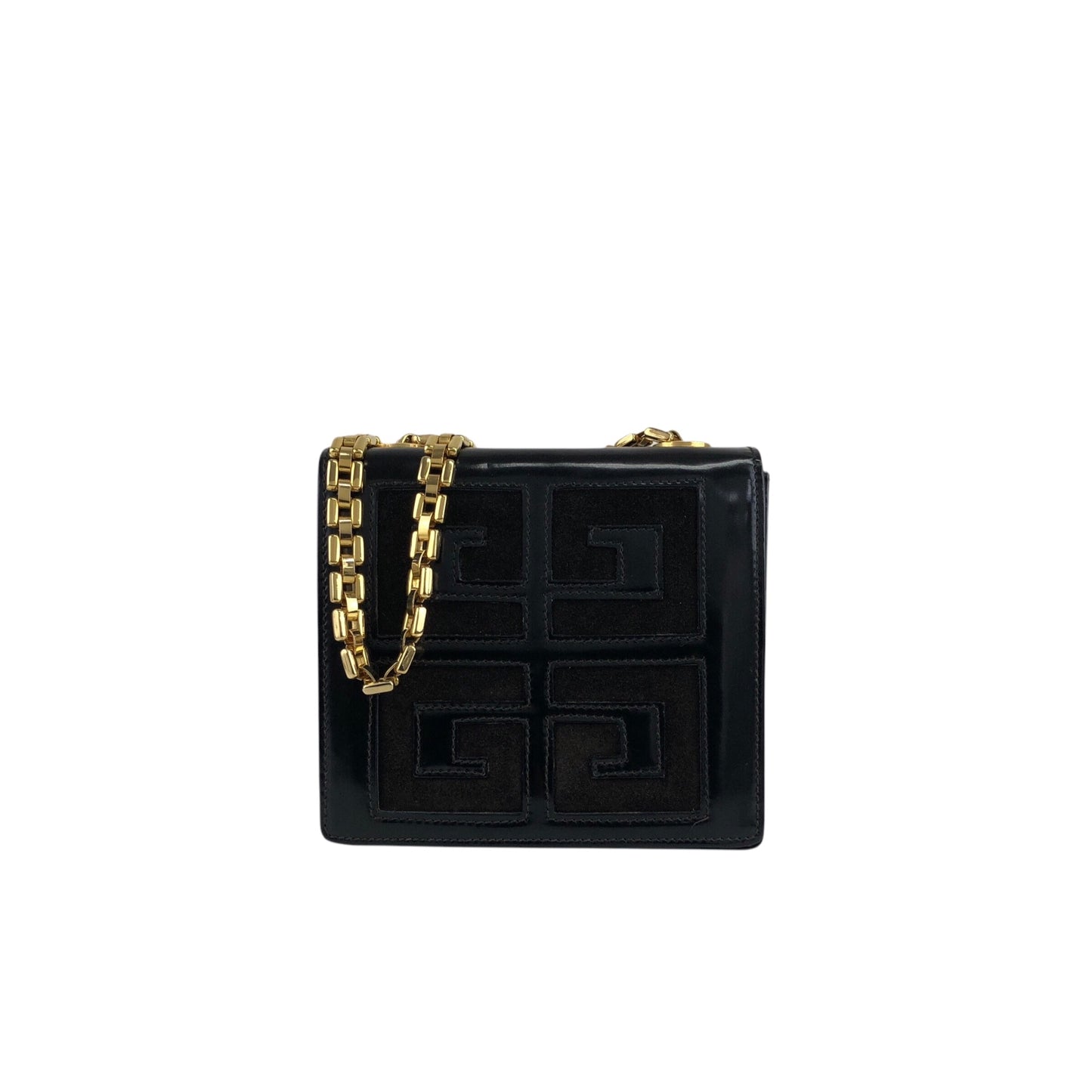 GIVENCHY Logo Chain Shoulder bag Black Vintage b6v468