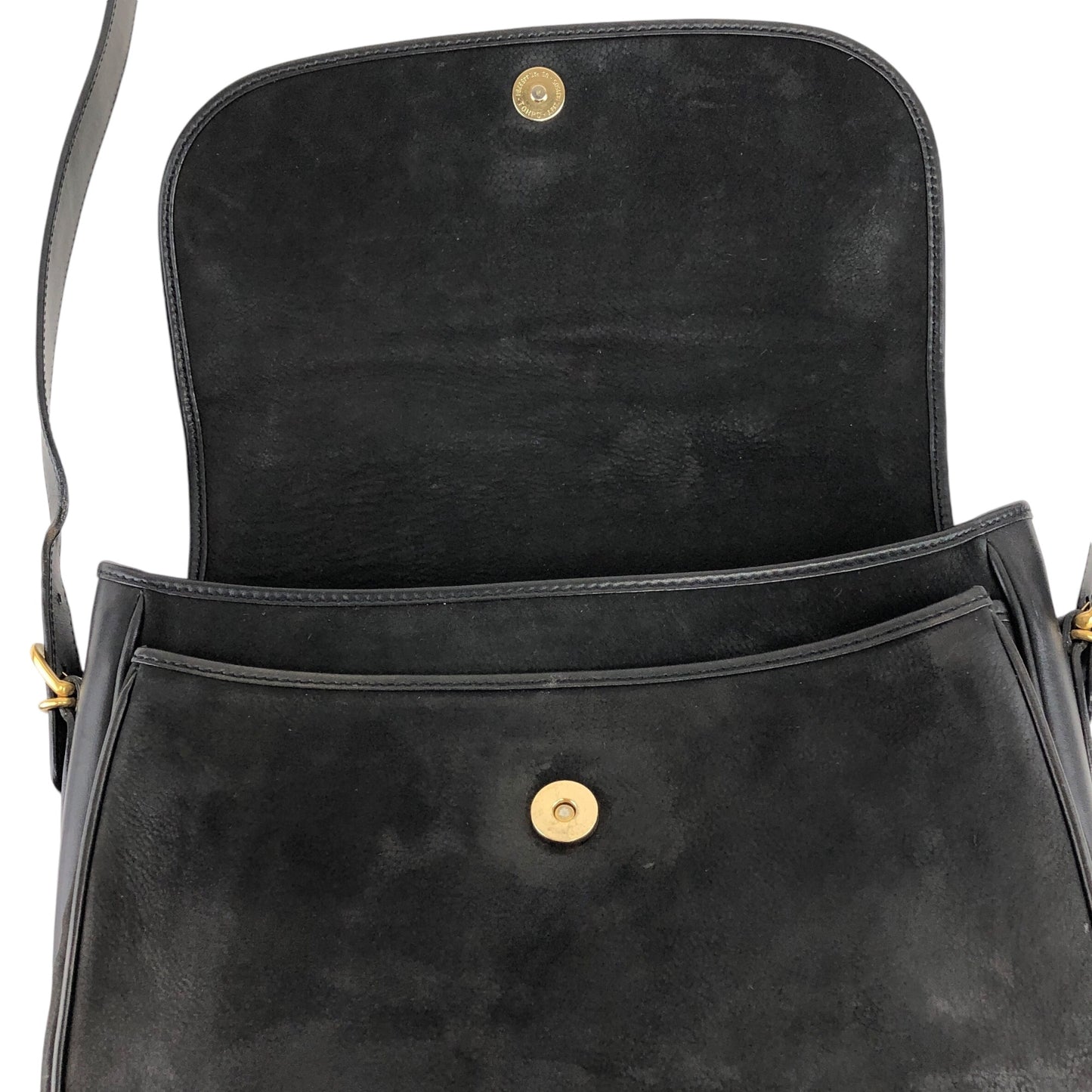 GUCCI Logo Shoulder bag Black Vintage tid77d