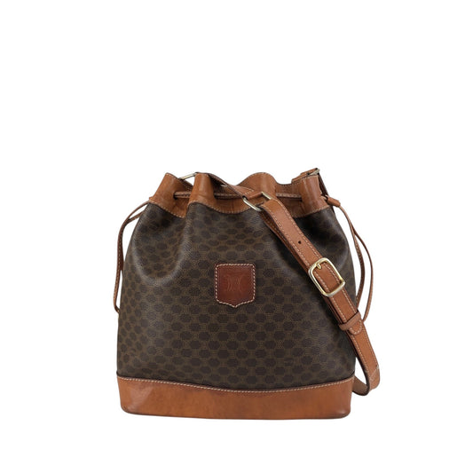 CELINE Macadam Blason Drawstring Shoulder bag Brown Vintage mp3xvi