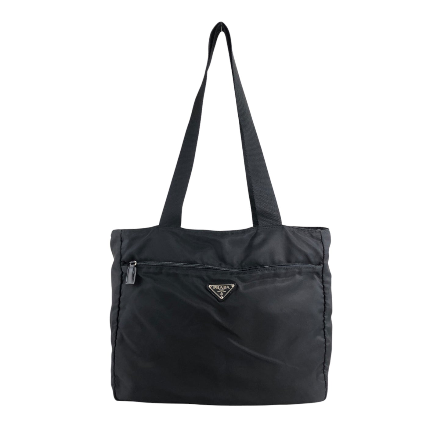 PRADA Triangle Logo Shoulder bag Totebag Black Vintage 5p3xnw