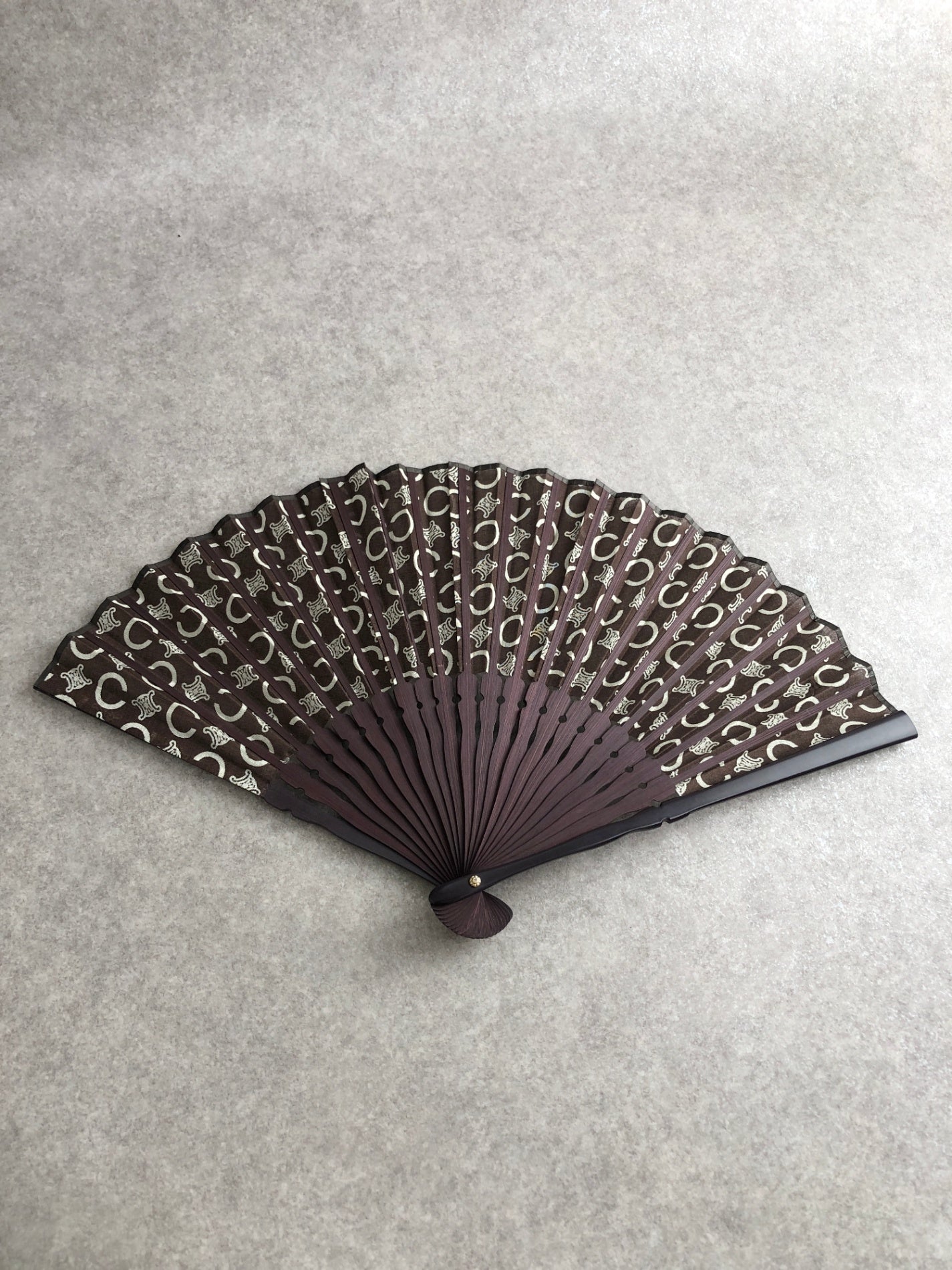 CELINE Hand fan Brown Vintage 2arjak