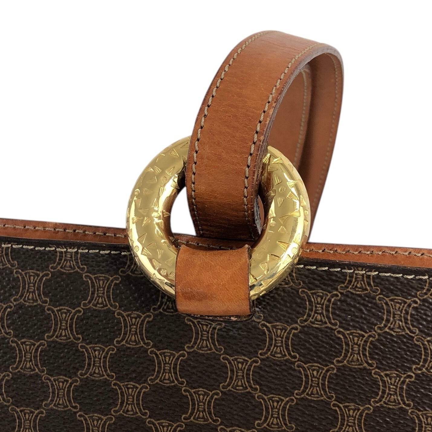CELINE Macadam Starball Shoulder bag Brown Vintage nkgcwh