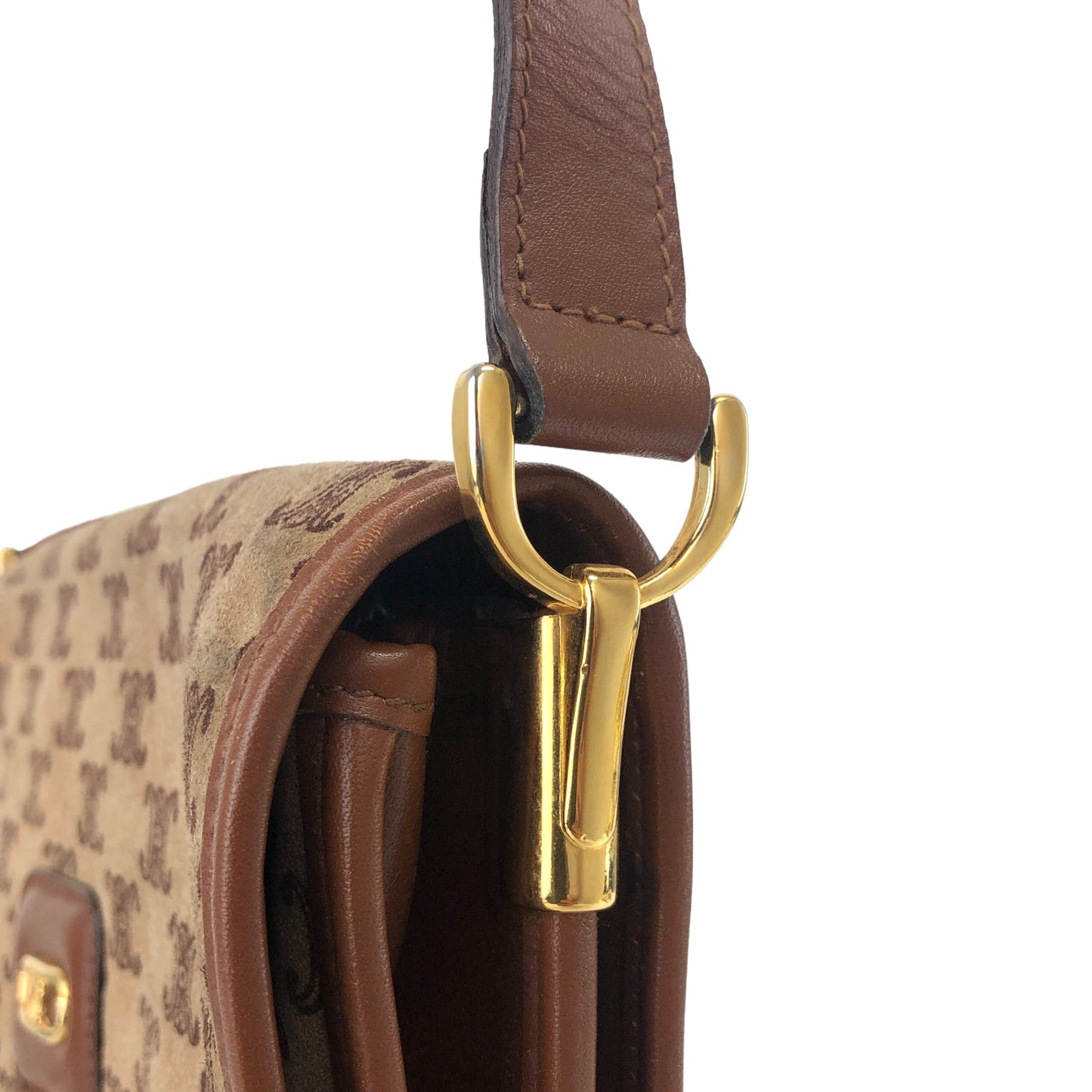 CELINE Macadam Blason Shoulder bag Brown Vintage aimcin