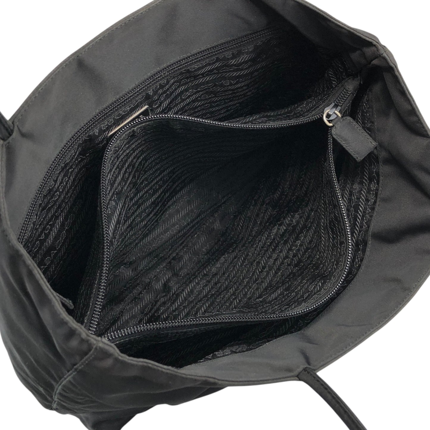 PRADA Triangle Logo Totebag Black Vintage v2r633
