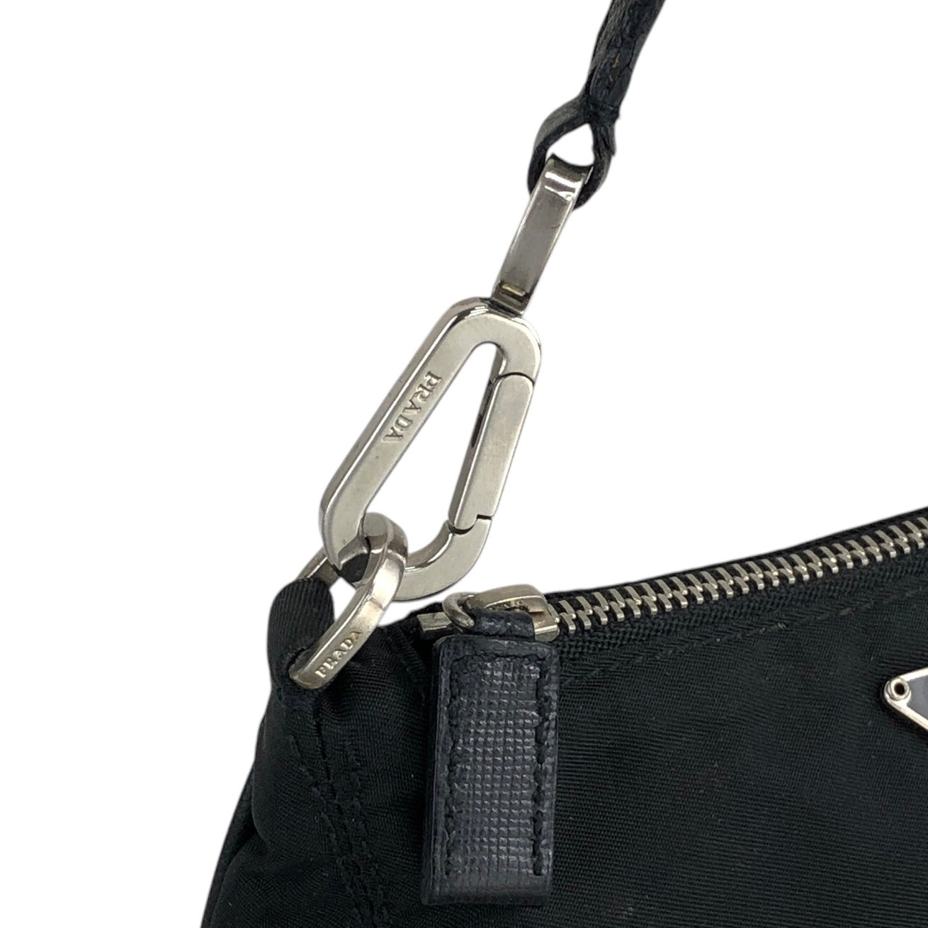 PRADA Triangle Logo Small Handbag Black Vintage m8ysg8