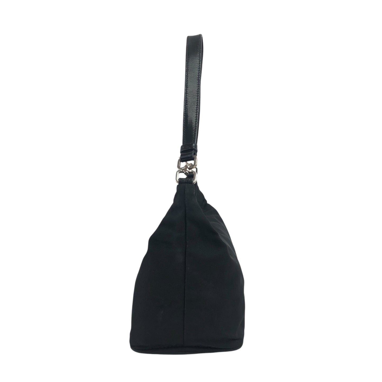 PRADA 三角形標誌小號手提包 Hobobag 黑色復古 cd6tum