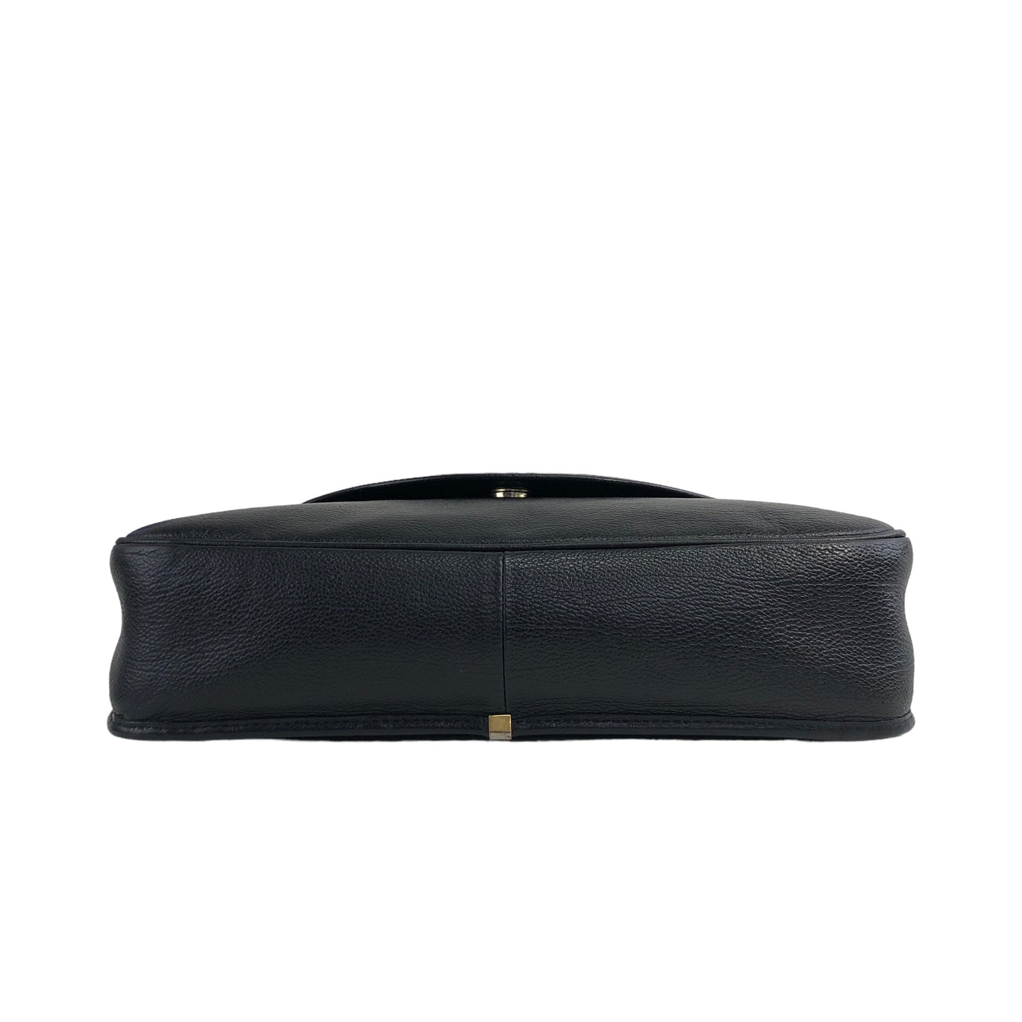 Yves Saint Laurent YSL Logo Stitch Leather Shoulder bag Black Vintage gscvrw