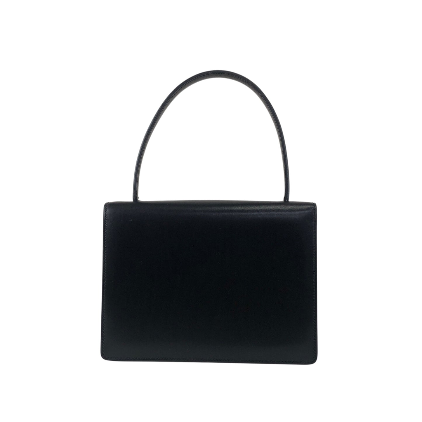 CELINE Logo Top Handle Handbag Black Vintage t8gzij