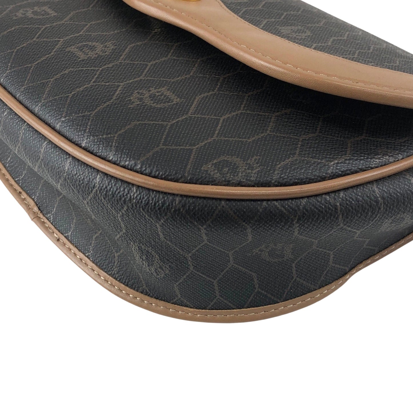 Christian Dior Honeycomb Pattern Logo Shoulder bag Black Vintage 4amtif
