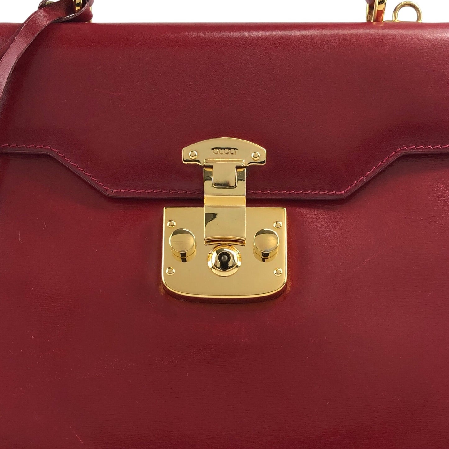 GUCCI Two-way Handbag Shoulder bag Red Vintage stnb53