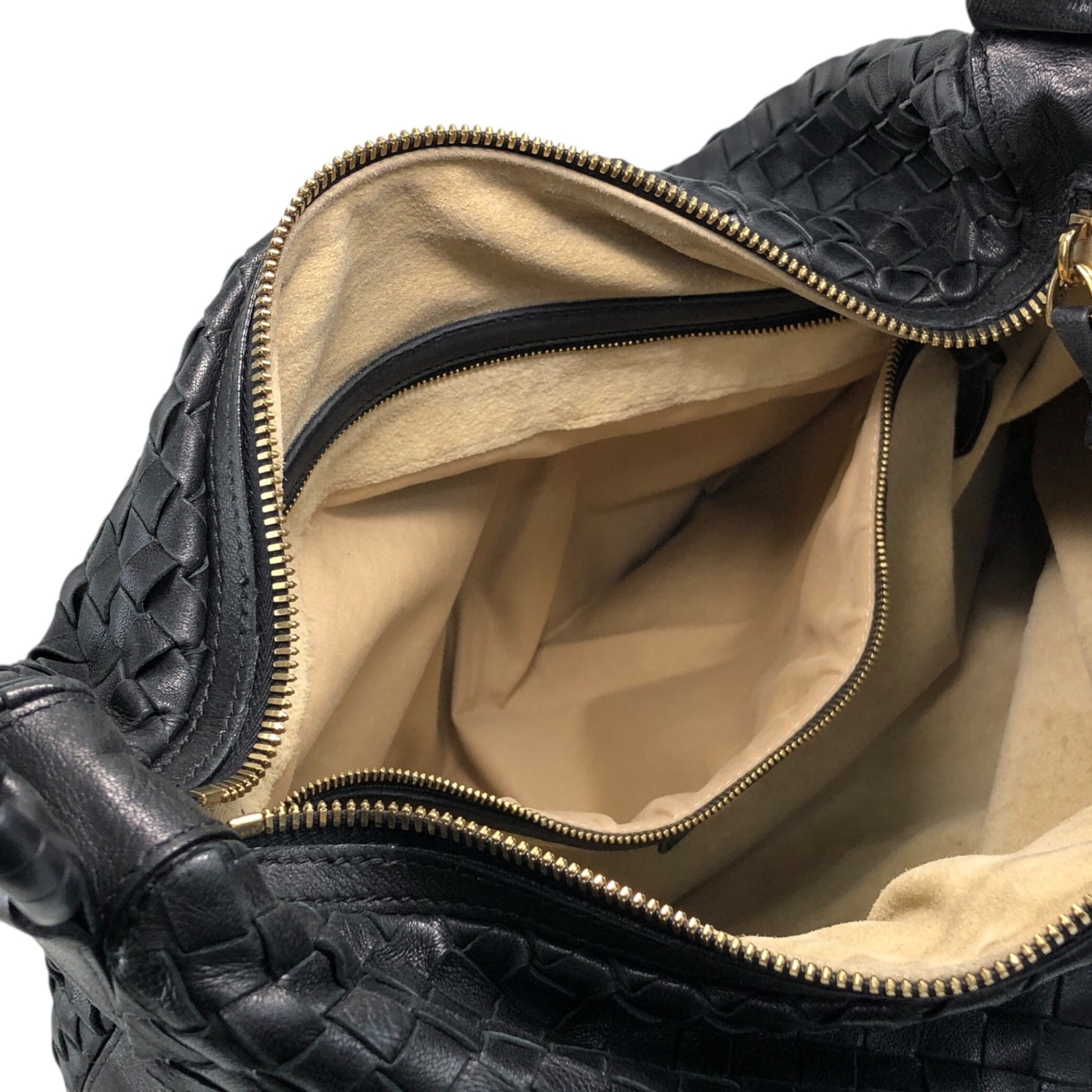 Bottega Veneta Intrecciato Shoulder bag Black Vintage w3k2a2