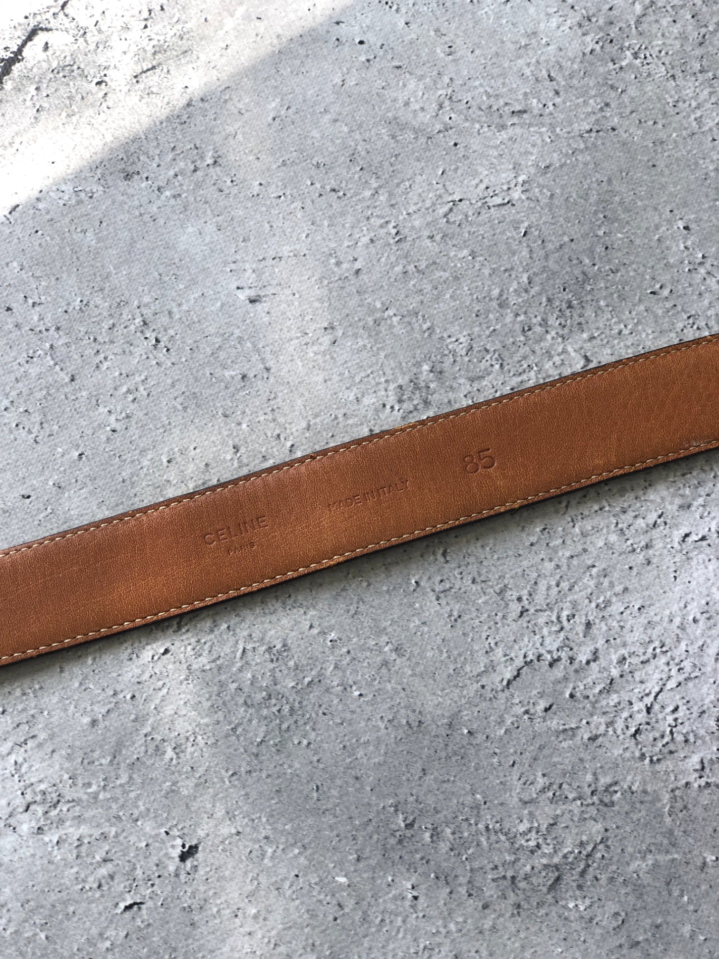 CELINE C 標誌皮革腰帶米色復古 v3ejh6
