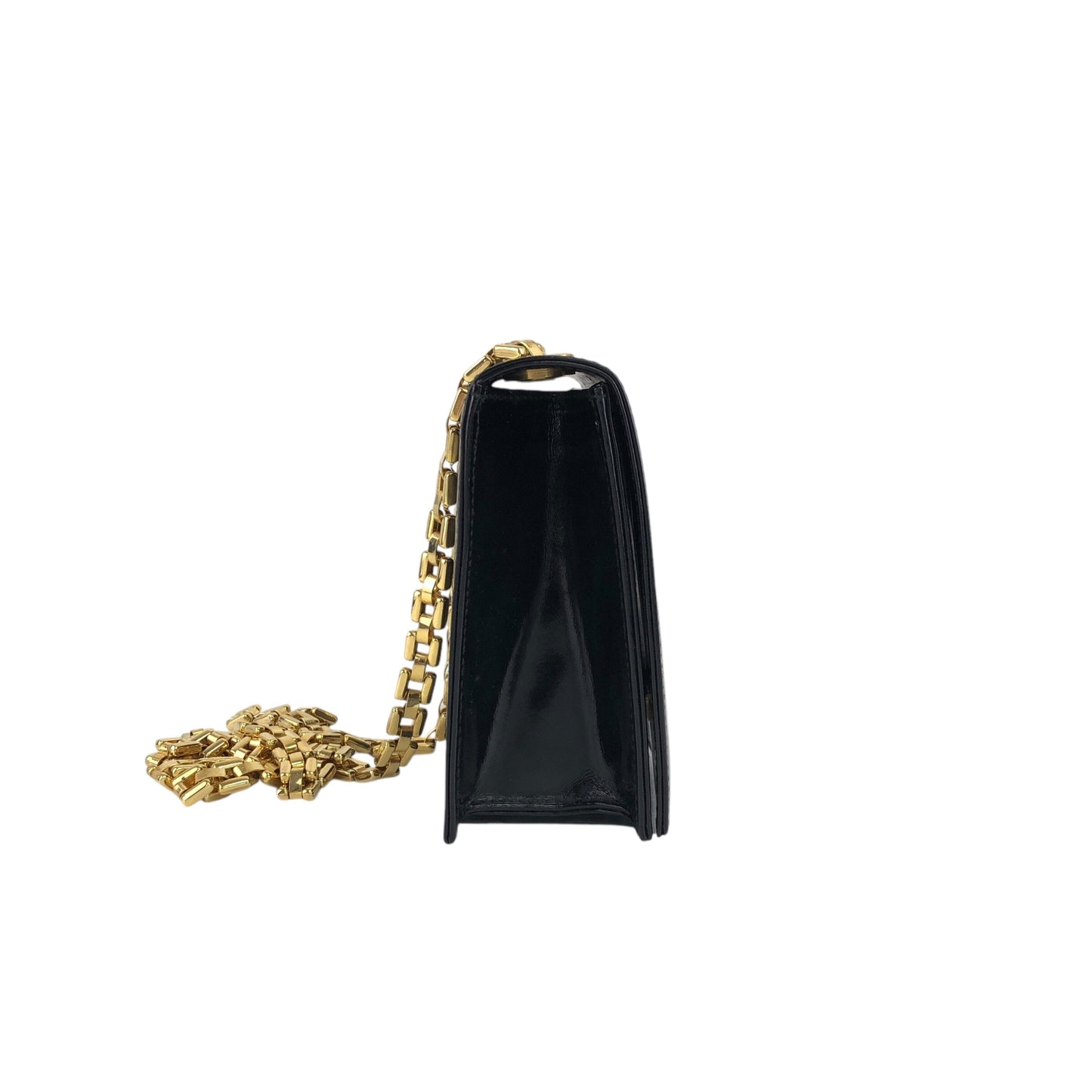 GIVENCHY Logo Chain Shoulder bag Black Vintage b6v468