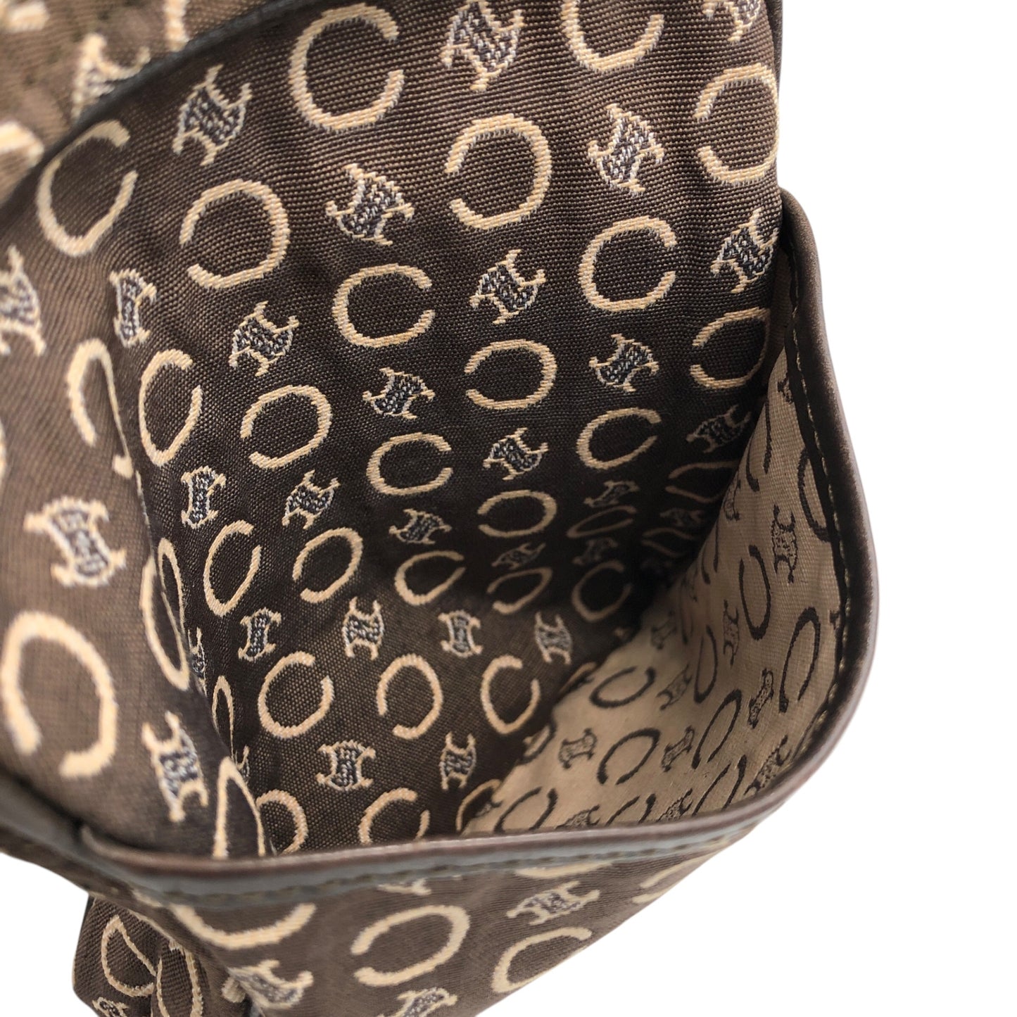 CELINE C Macadam Shoulder bag Brown Vintage jb4yns
