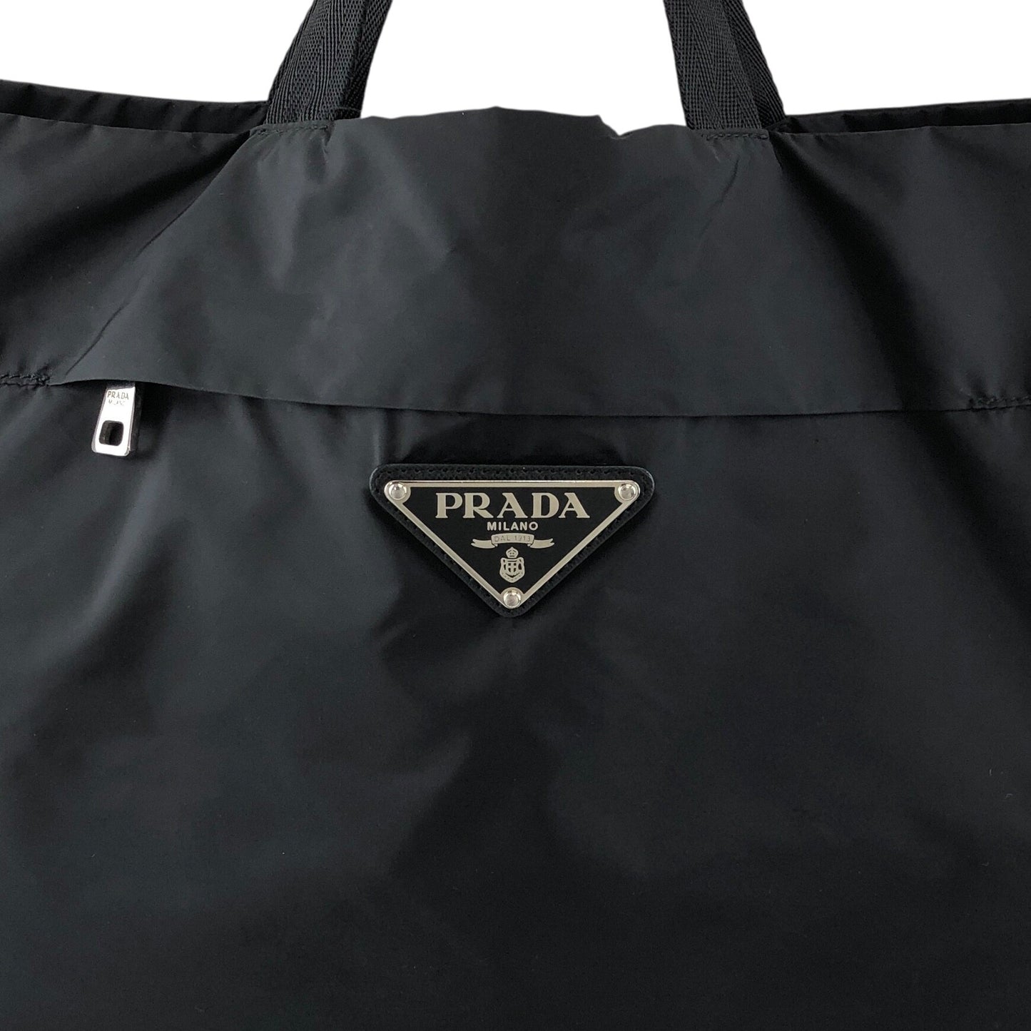 PRADA Tessuto Triangle Logo Handbag Black Vintage w5jss8