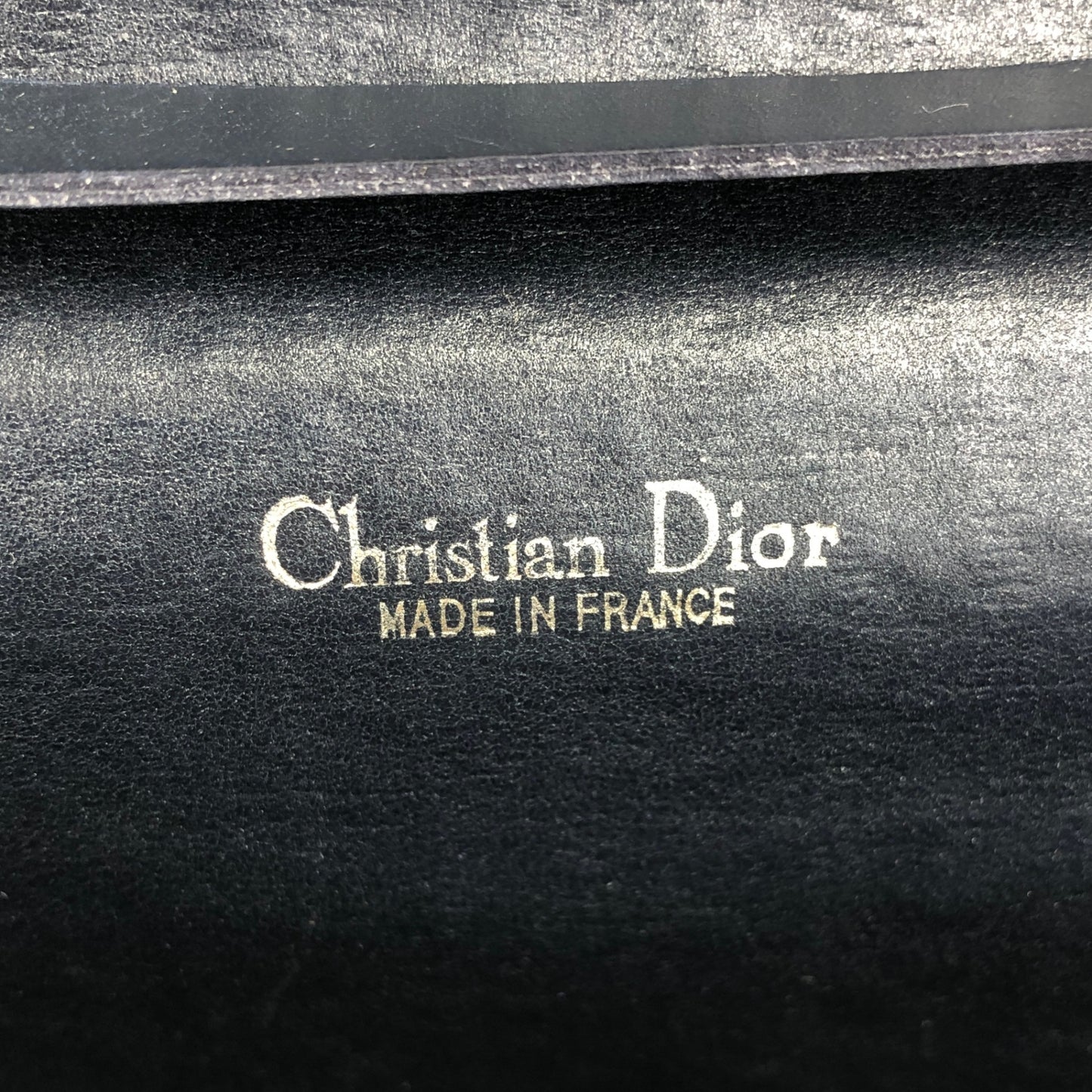 Christian Dior Trotter CD Logo Chain Shoulder bag Navy Vintage bmy3ab