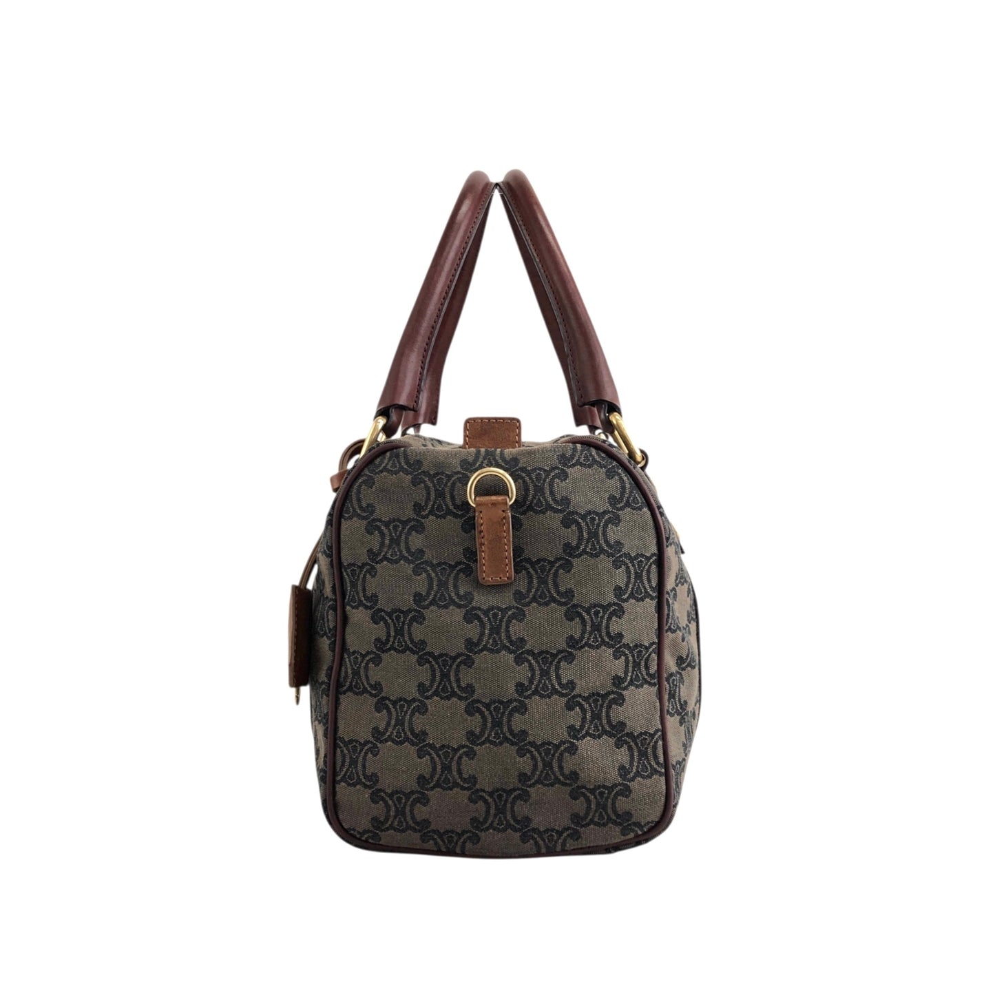 CELINE Triomphe Drawstring Handbag Shoulder bag Gray Vintage kpbwrw