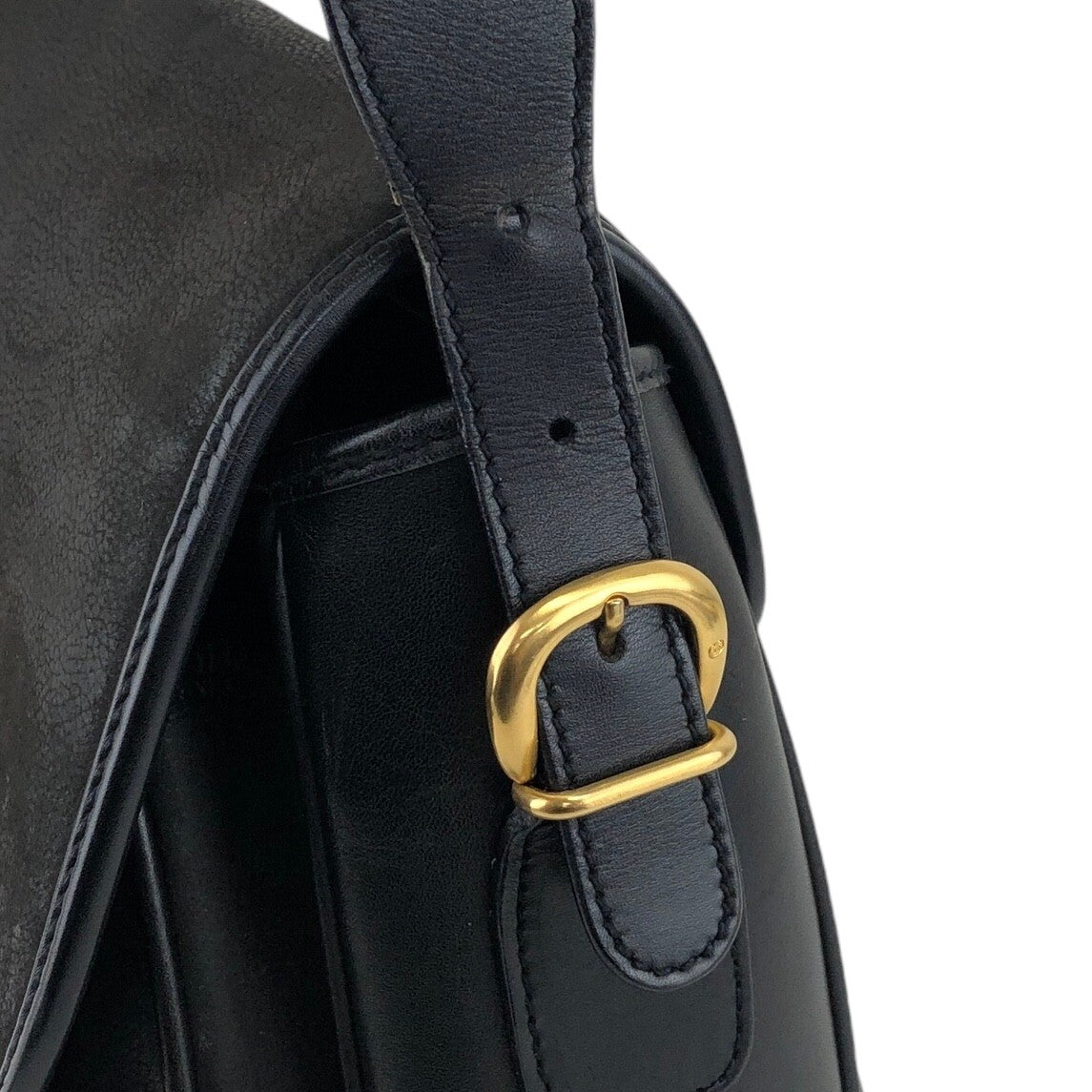 GUCCI Logo Shoulder bag Black Vintage tid77d