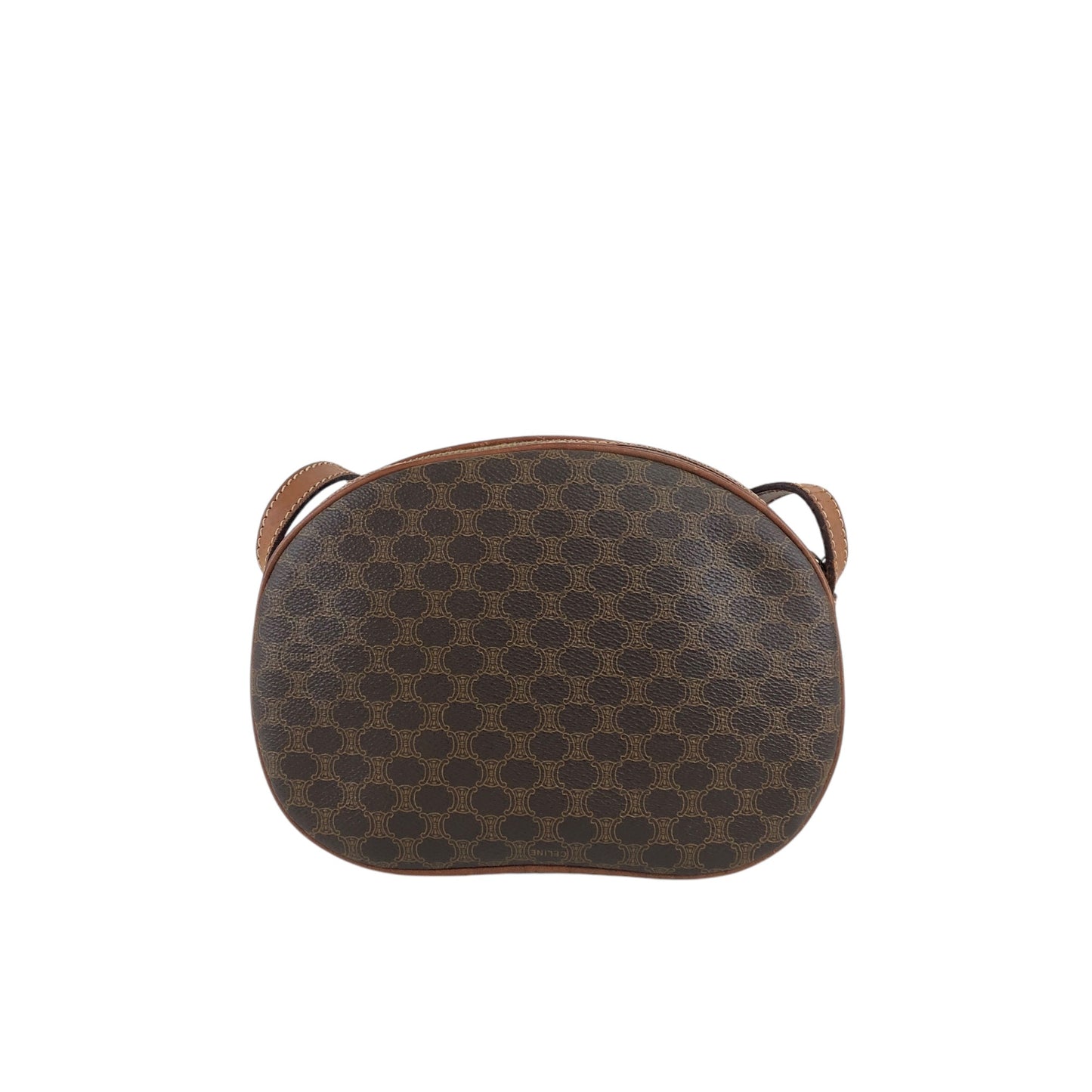 CELINE Macadam Blason Round Shoulder bag Brown Vintage 832m4p