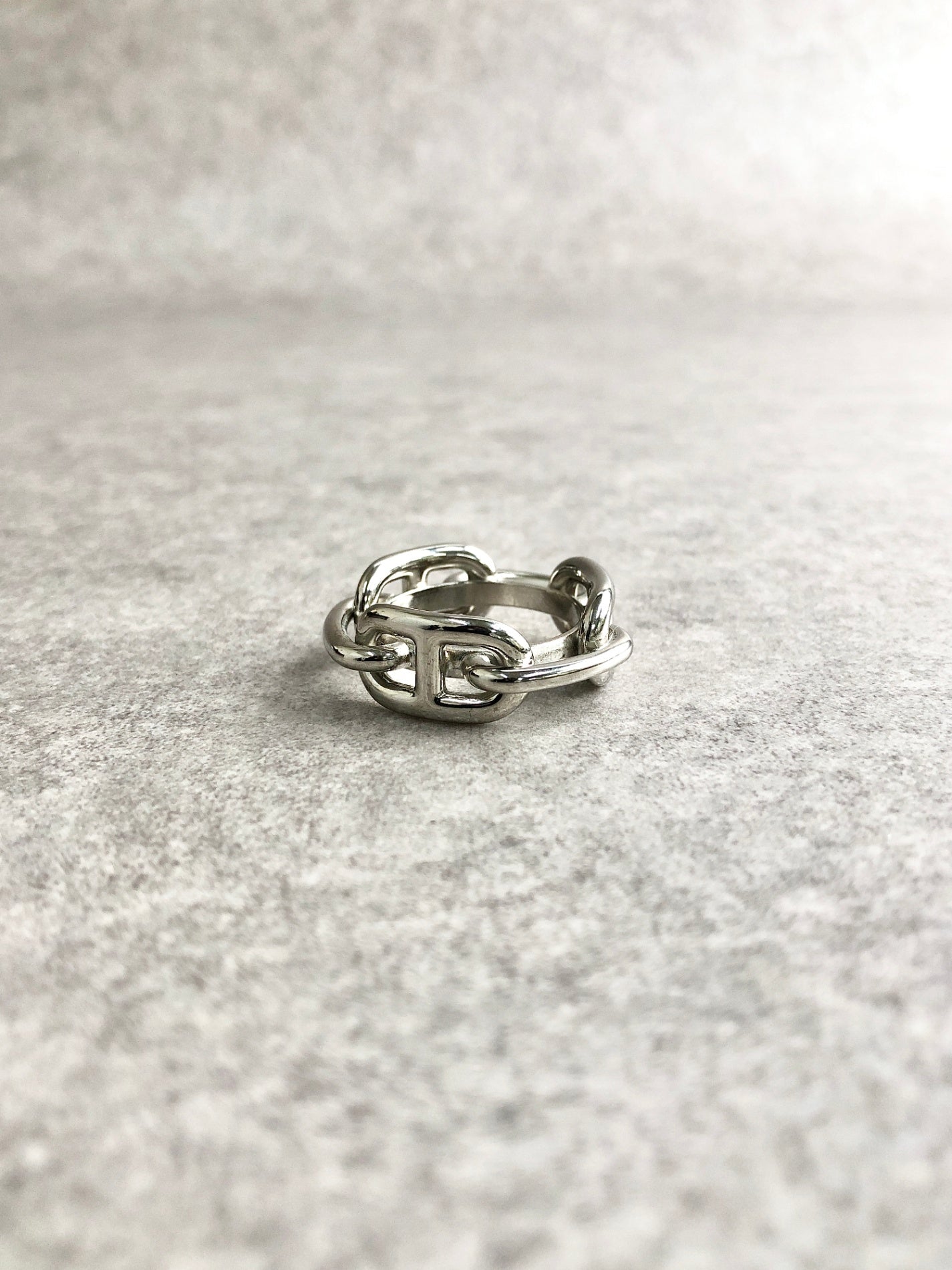 HERMES Scarf Ring Silver Vintage 264c57