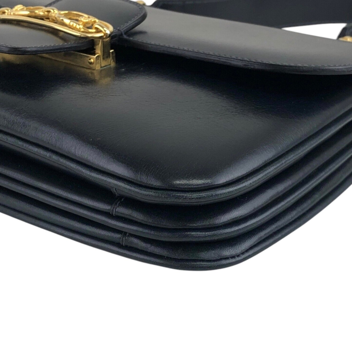 CELINE Horse Bit Shoulder bag Dark Navy Vintage k2egpz