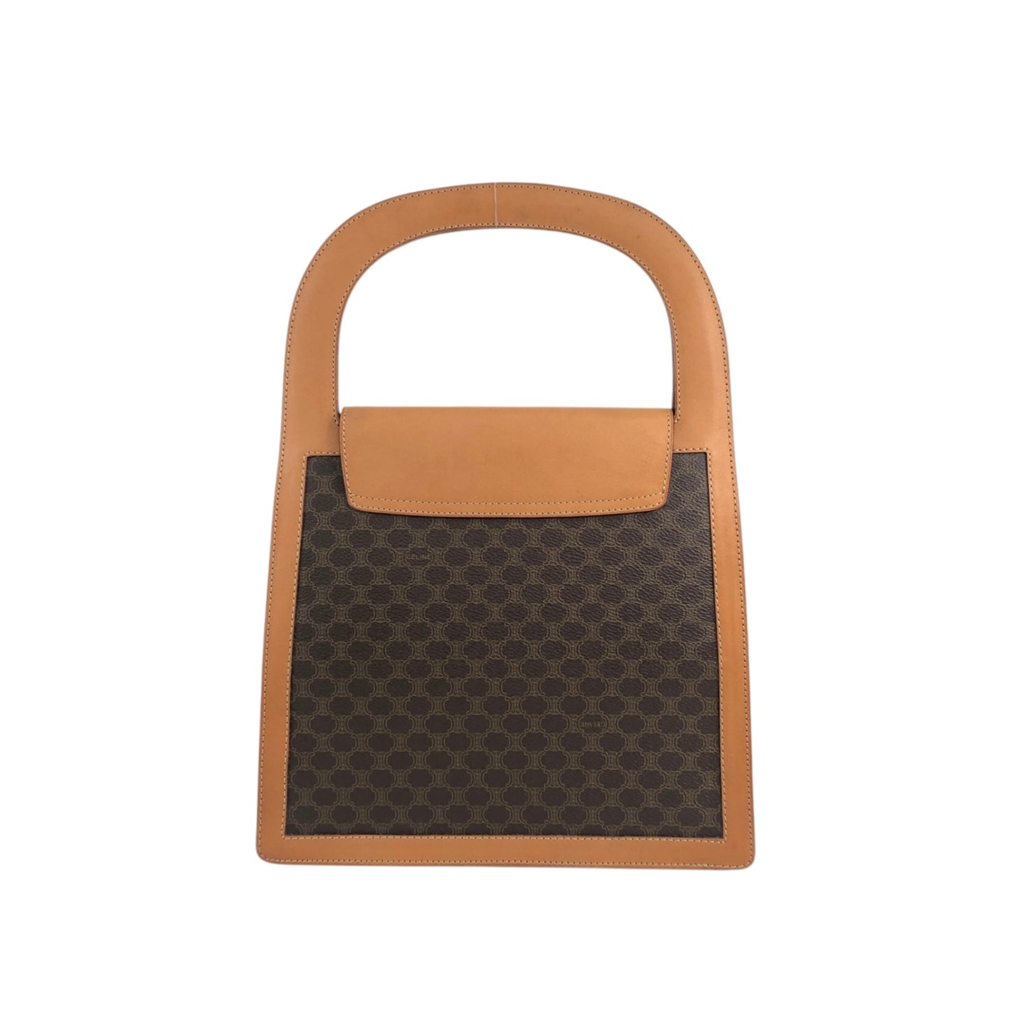CELINE Macadam Medal Motif Handbag Brown Vintage gkav3f