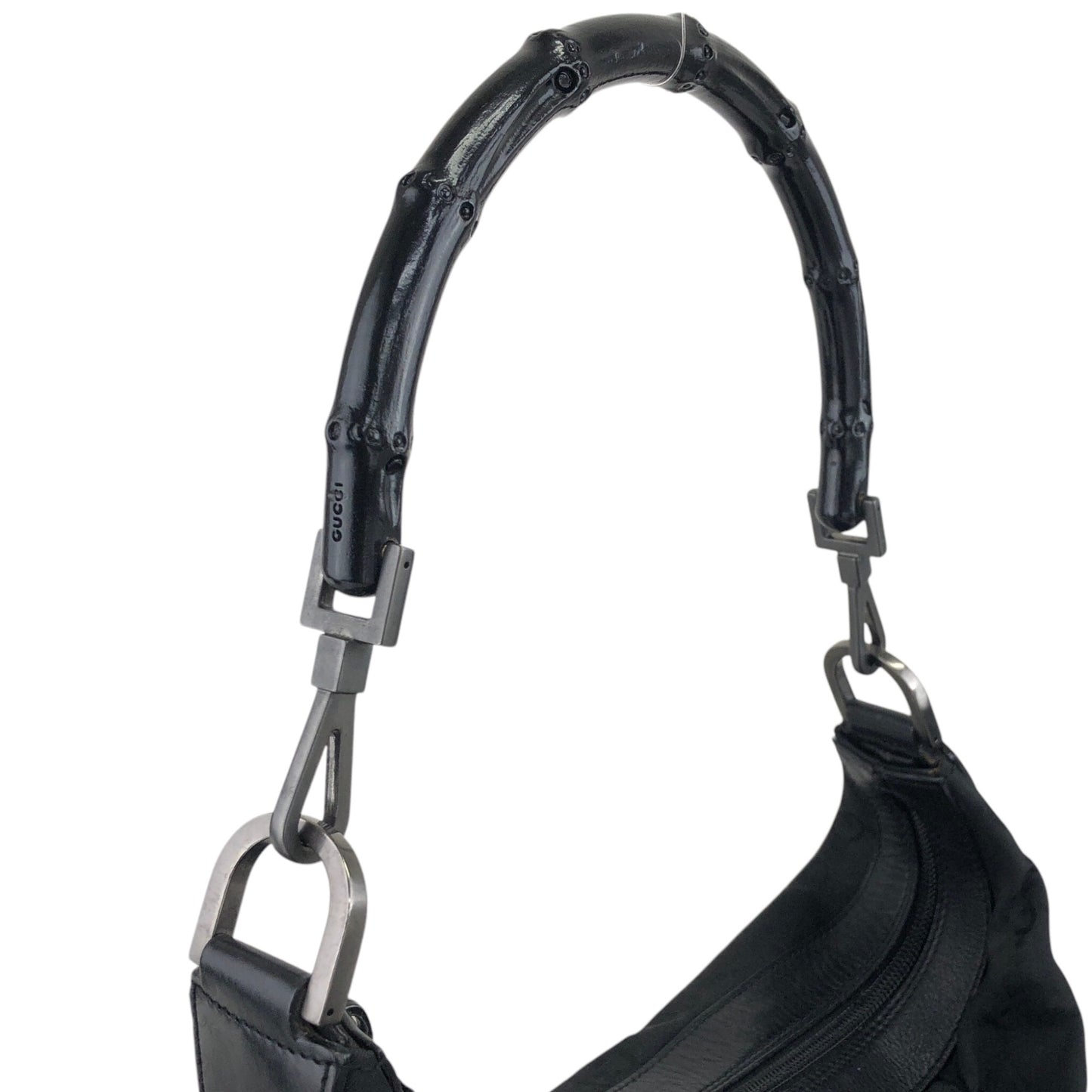 GUCCI GG Pattern Bamboo Shoulder bag Black Vintage ifi8dz