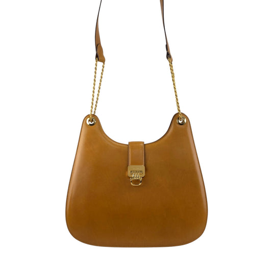 CELINE Horse Bit Chain Shoulder bag Brown Vintage 6hjm4n