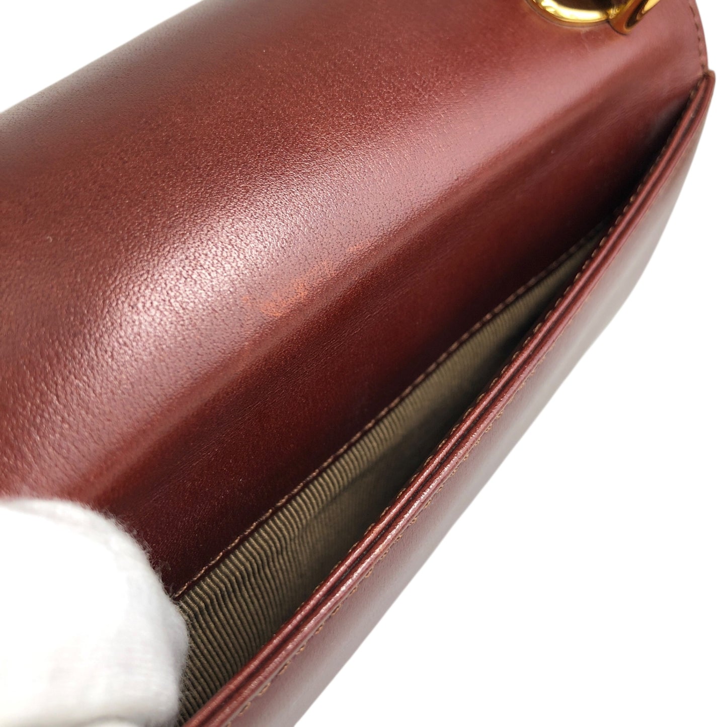 GIVENCHY Gancini Top Handle Handbag Brown Vintage rguu25