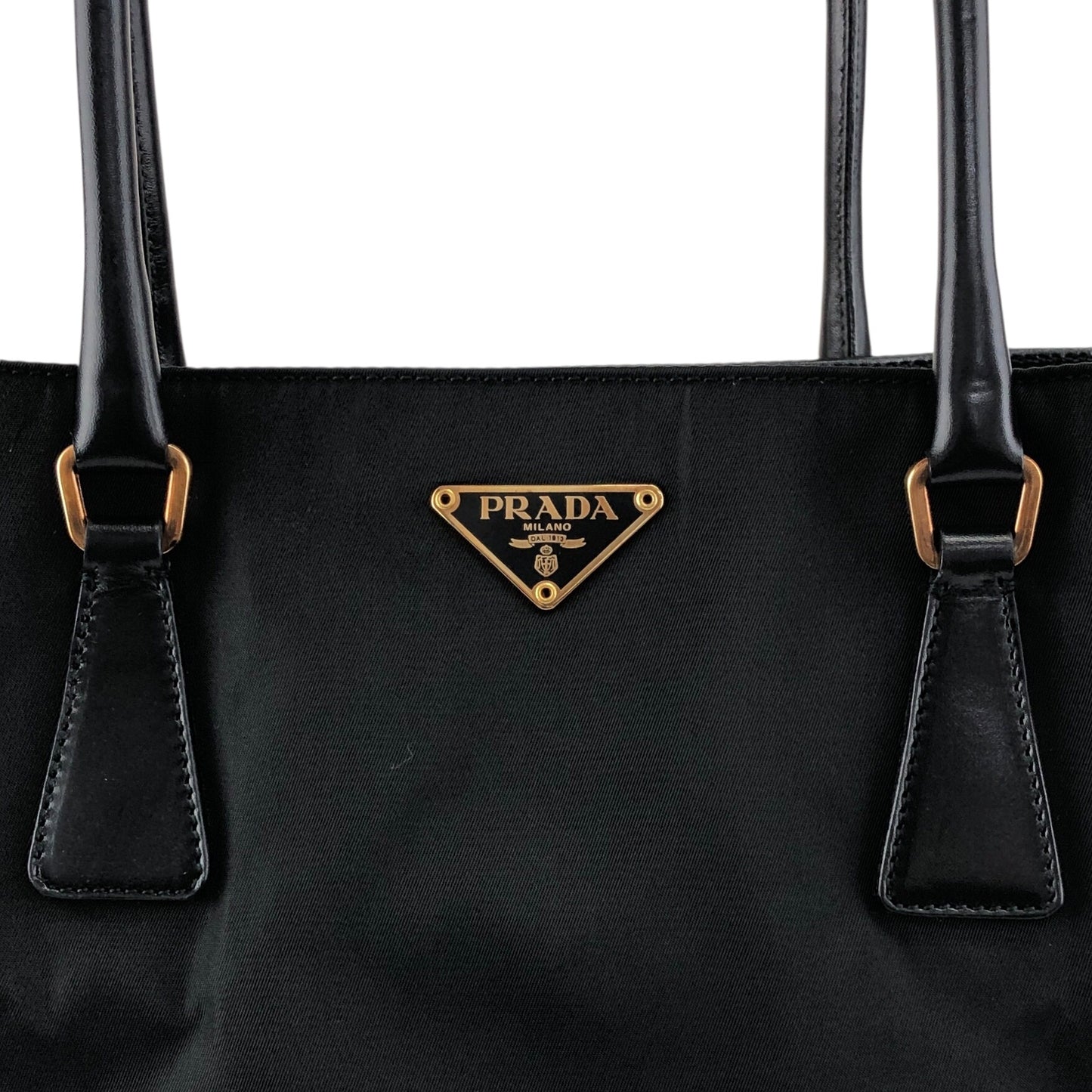 PRADA Tessuto Triangle Logo Totebag Black Vintage hp25fh