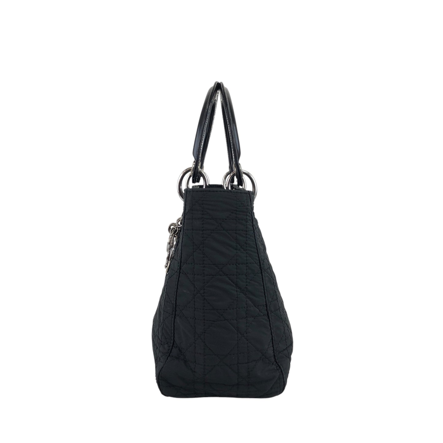 Christian Dior Lady Dior Cannage Logo Charm Two-way Handbag Shoulder bag Black Vintage kty22j