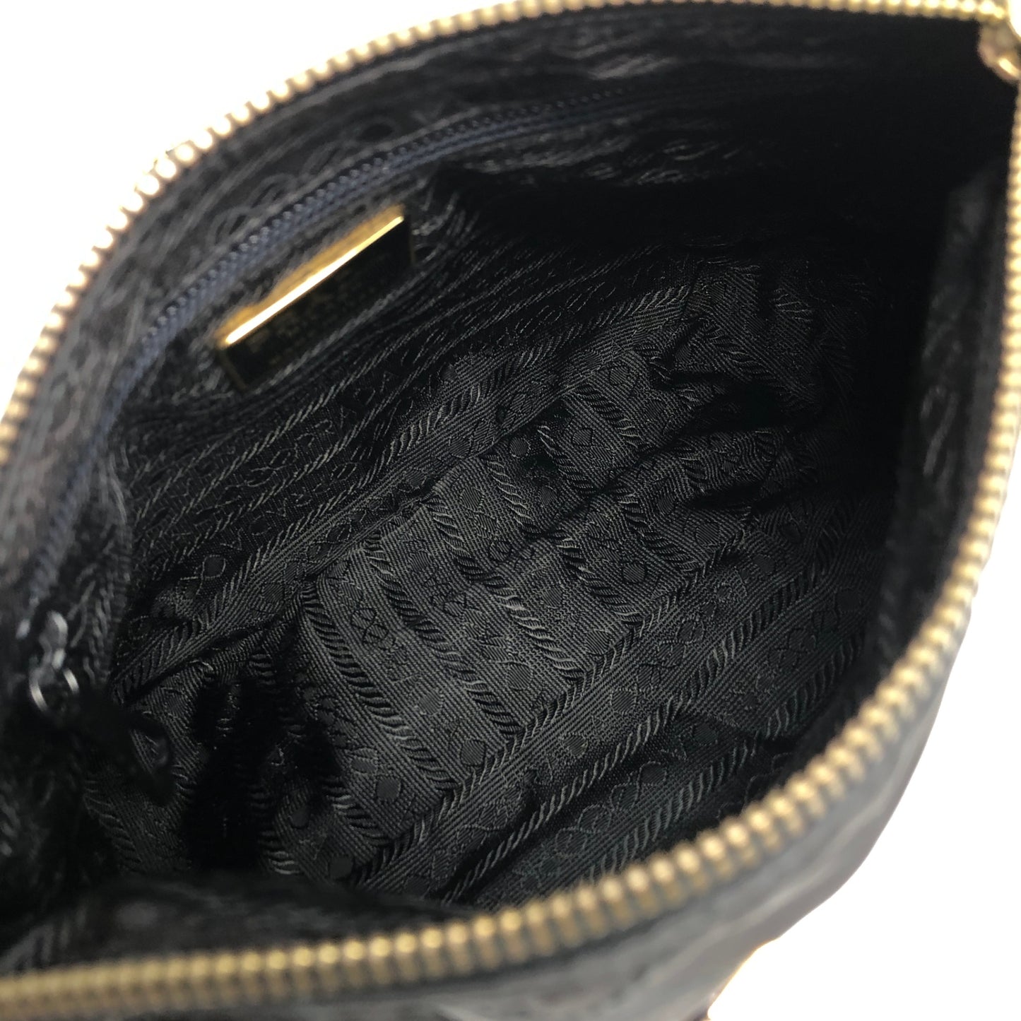 PRADA Triangle Logo Chain Shoulder bag Black Vintage xb2jku