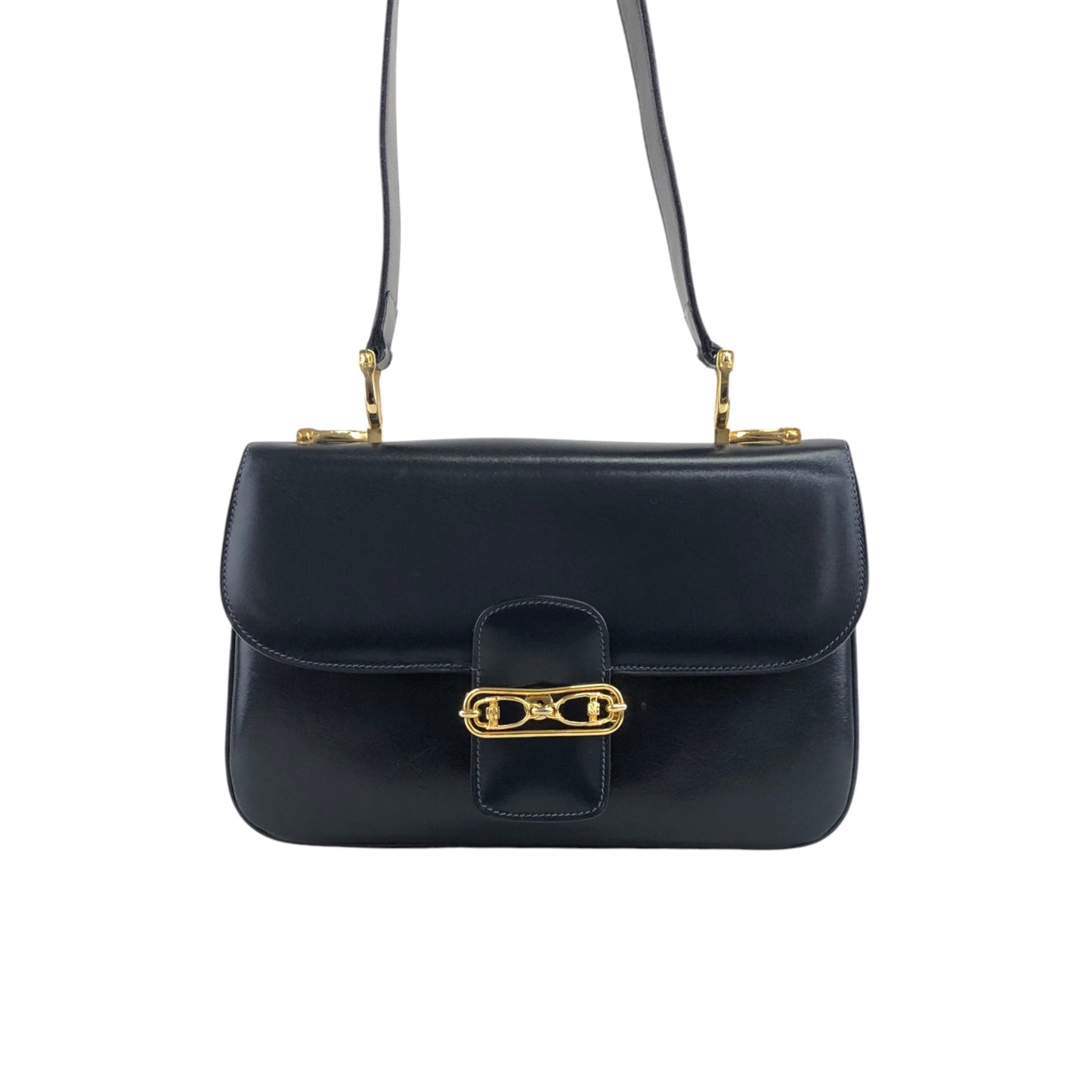 CELINE Horse Bit Shoulder bag Dark Navy Vintage k2egpz