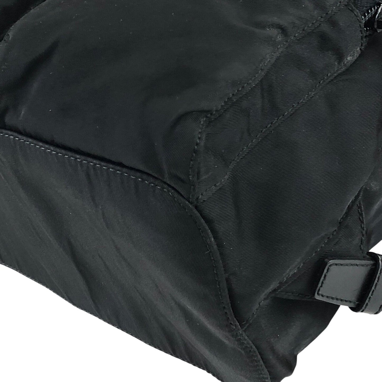 PRADA Triangle Logo Double Pocket Backpack Black Vintage mxtwf5