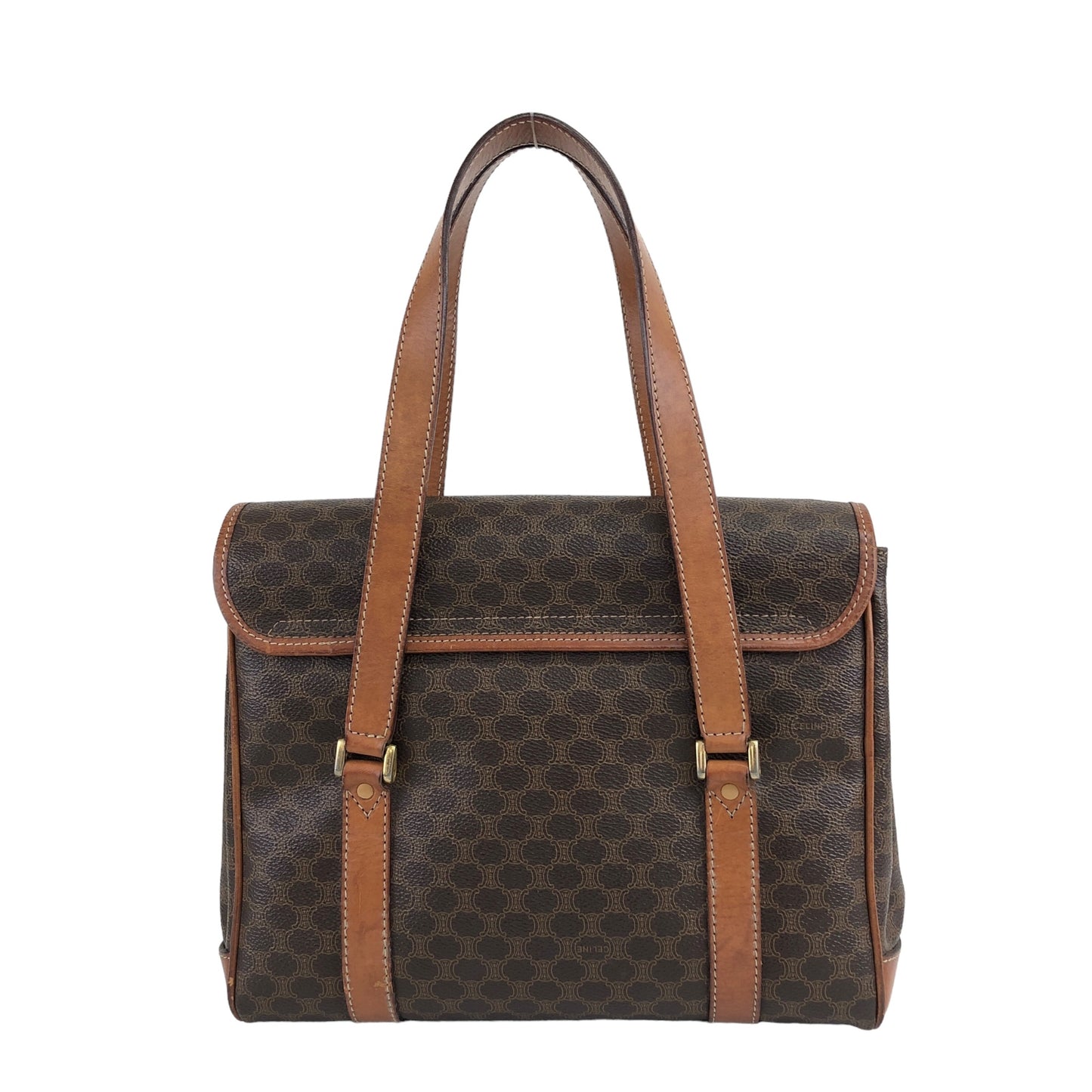 CELINE Macadam Blason Handbag Brown Vintage dty8ce